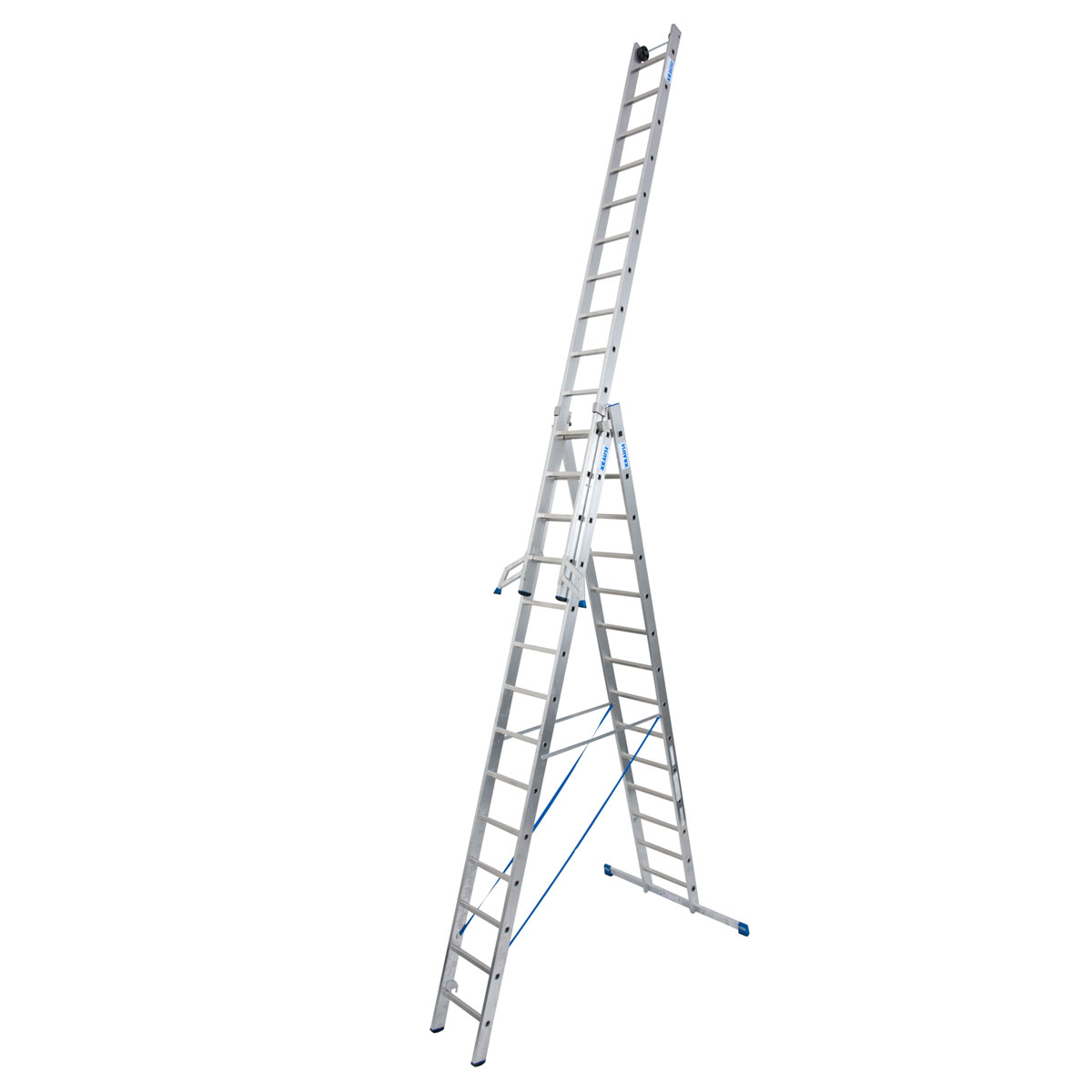 Krause STABILO SPROSSEN-VIELZWECKLEITER DREITEILIG WANDLAUFROLLEN 3 x 14 SPROSSEN