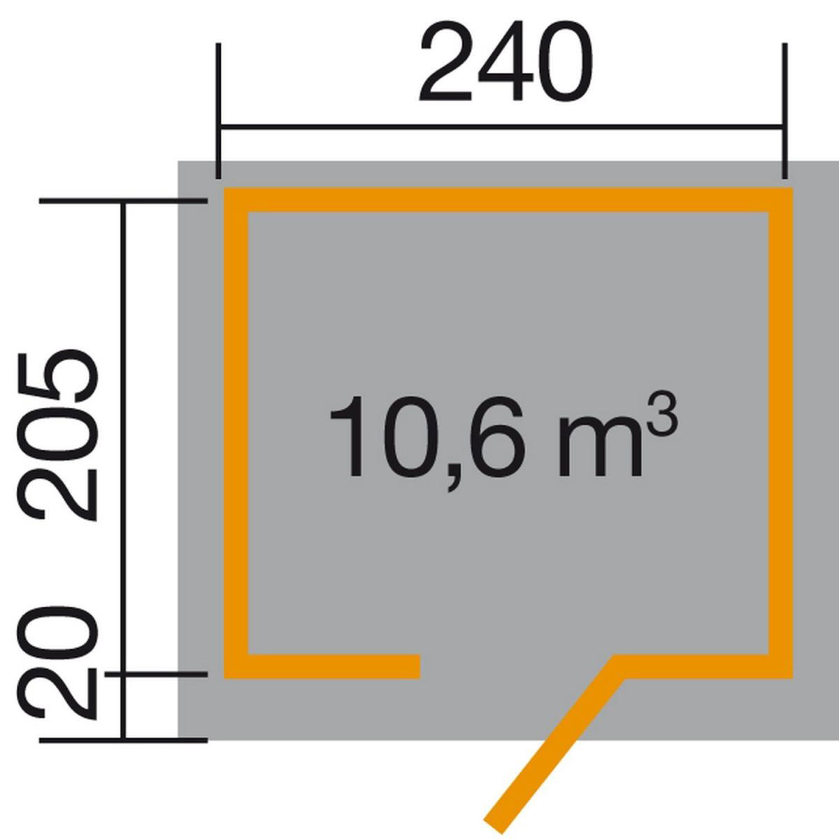 Weka Gartenhaus 260 Größe 1/2 297 x 246 x 250 cm Bild 3