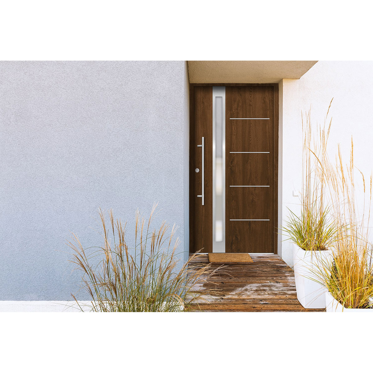 SplenDoor  Premium-Haustür Passivedoor Umea RC2 energiesparend einbruchsicher nussbaum 110 x 210 cm links Bild 2