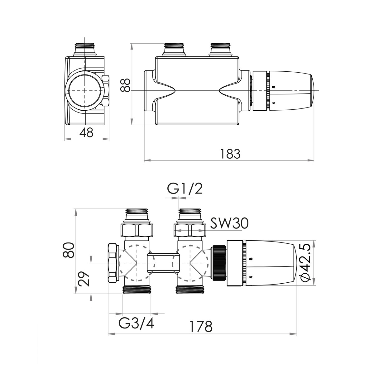 Schulte EP Mittenanschlussgarnitur mit Blende verchromt Bild 2