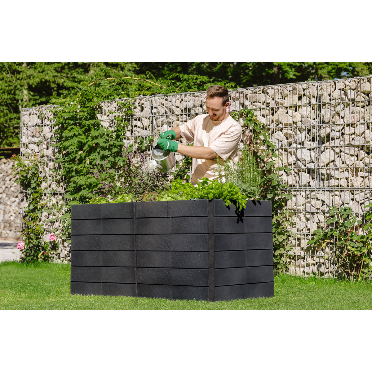 Garantia  Hochbeet Ergo Quadro 2 L 75 Stone, inkl. FLORA Wassersparsystem Bild 5