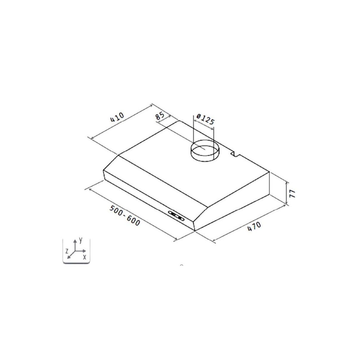 Respekta Suna Unterbauhaube DH520WL 50 cm Weiß Bild 7