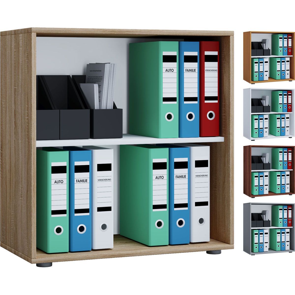 Büroregal Lona L ohne Türen Buche Bild 2