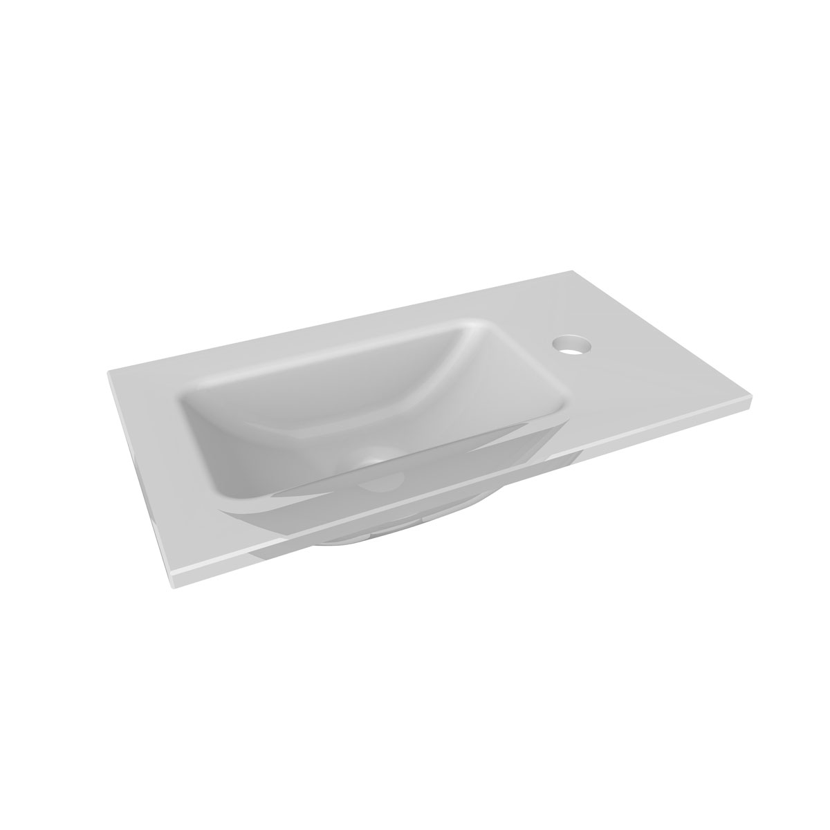 Fackelmann Gäste-WC Glasbecken SBC 450 x 97 x 250 mm Weiß links wie rechts verwendbar