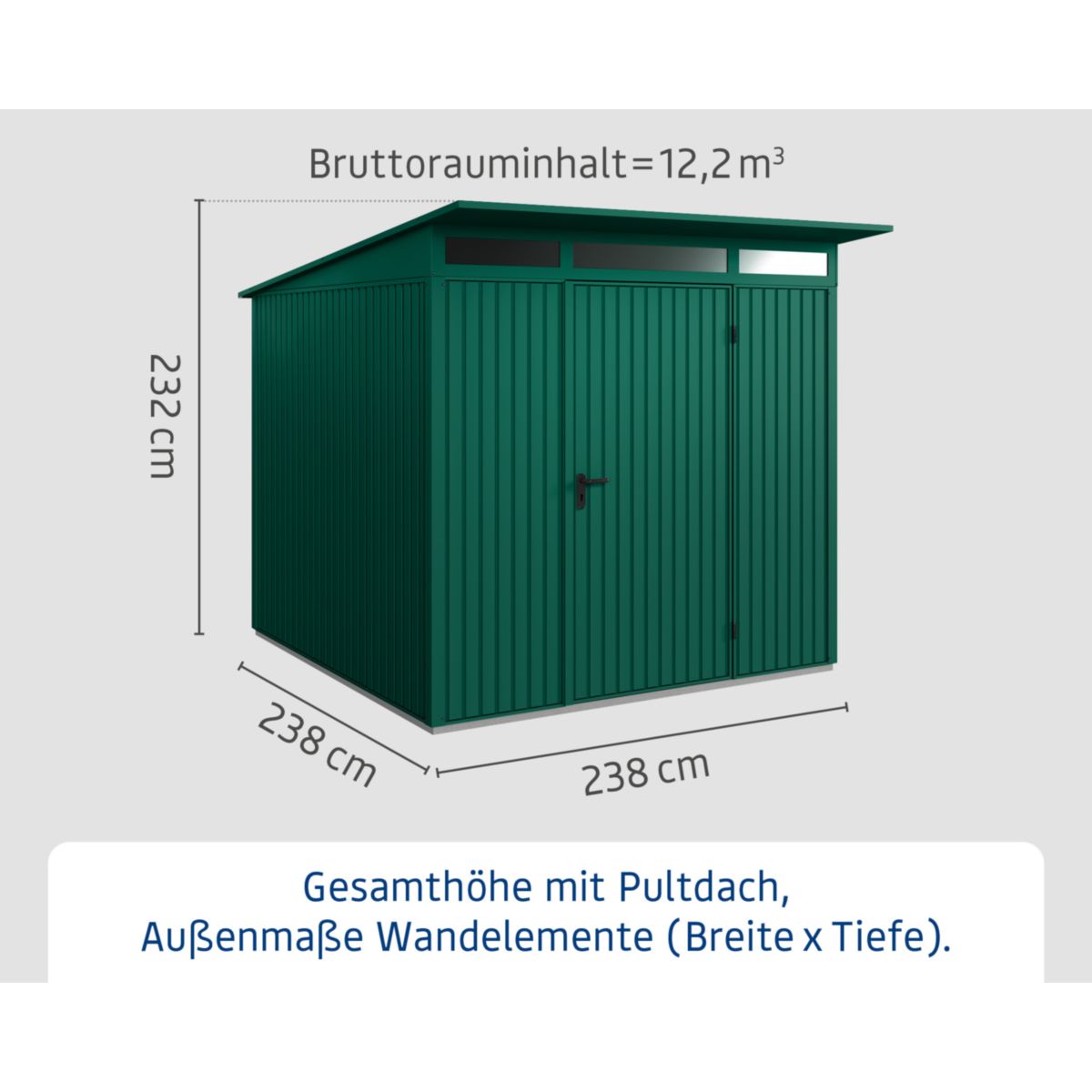 EcoStar  Gerätehaus Trend-PTyp 2RAL6005 1 flg Bild 3