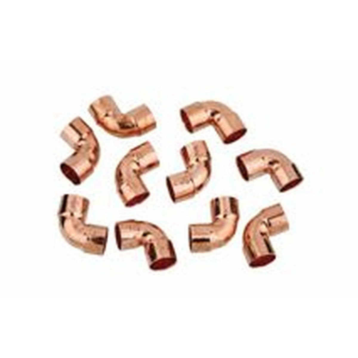 Kirchhoff 90-Winkel 15 mm 2 Muffen Kupfer 10 Stück