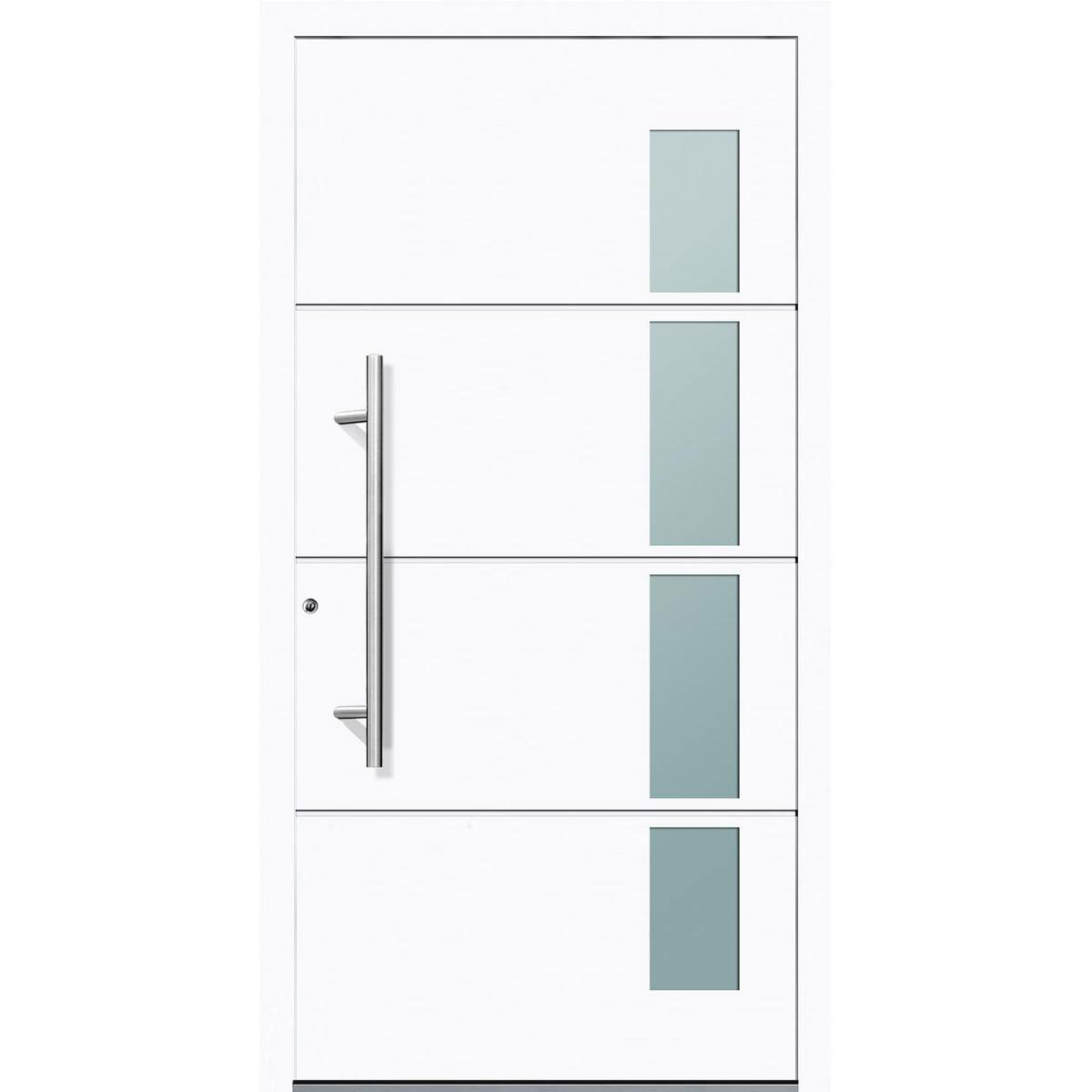 Aluminium Sicherheits-Haustür Prato Exklusiv 75 mm weiß 110 x 210 cm Anschlag links inkl Griffset Bild 1