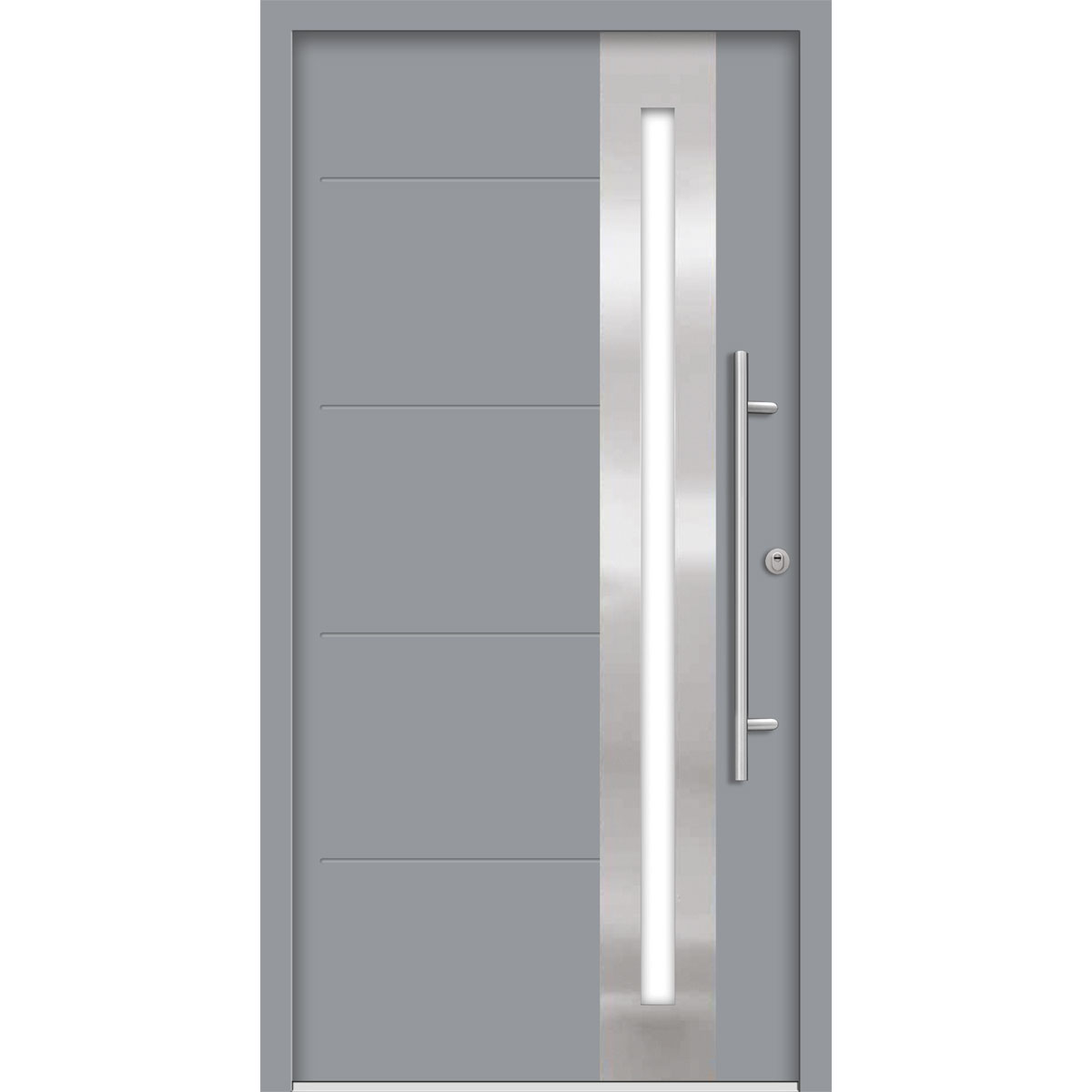 SplenDoor Premium-Haustür Passivedoor Eksjo RC2 energiesparend einbruchsicher grau 100 x 210 cm rechts