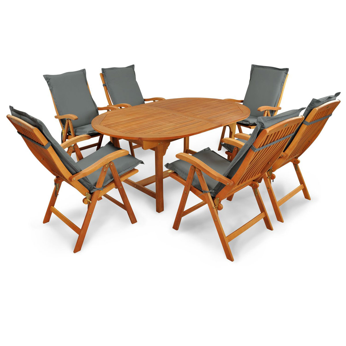 Indoba Gartenmöbel Set Sun Flair 13teilig mit Auflagen Premium Grau