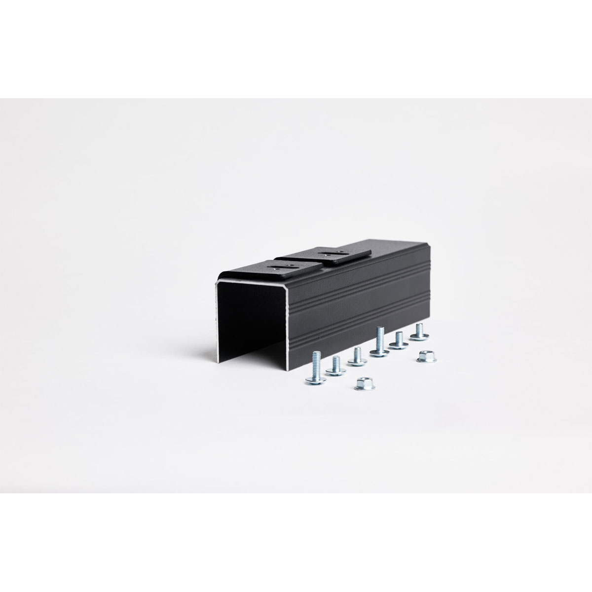 Hibitaro Winkel zur Wandmontage für Bodensysteme 2er Set für 1-läufige Schiene Schwarz Rau