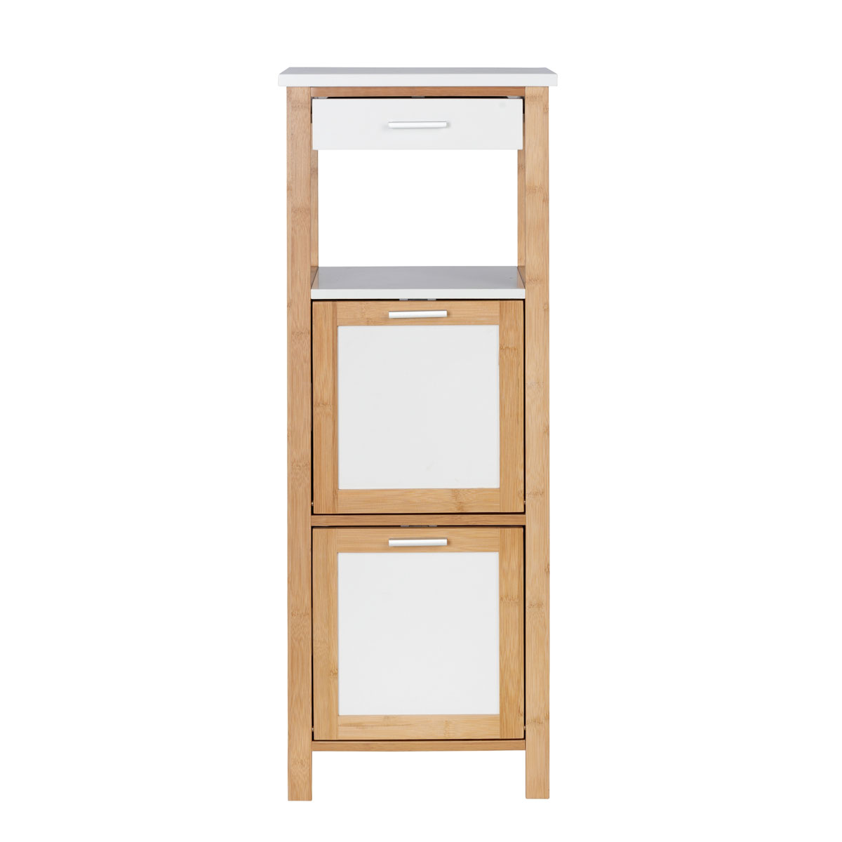 Wenko  Regal Finja aus Bambus mit 2 Ablagen 2 Fächern und Schublade 34 x 89 x 30 cm Bild 3