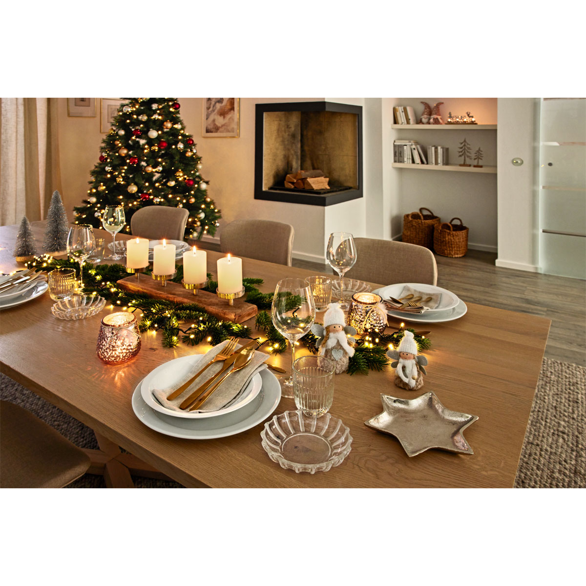 Stoffengel beige/weiss 8 x 5,5 x 11 cm Bild 3