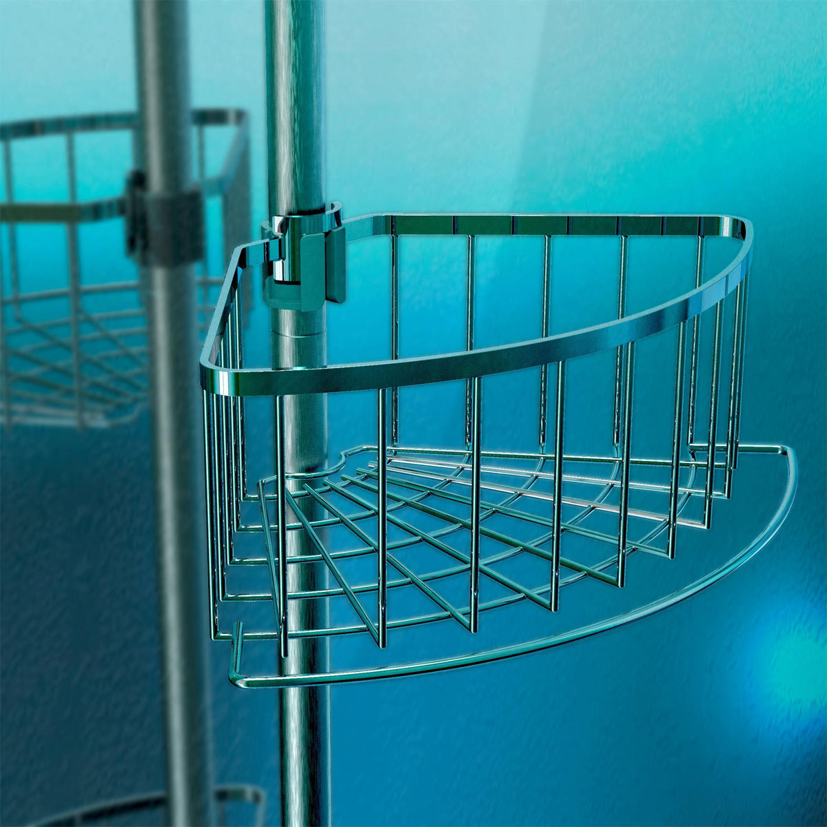 Schütte Teleskop-Dusch-Eckregal Edelstahl/Chrom Bild 5