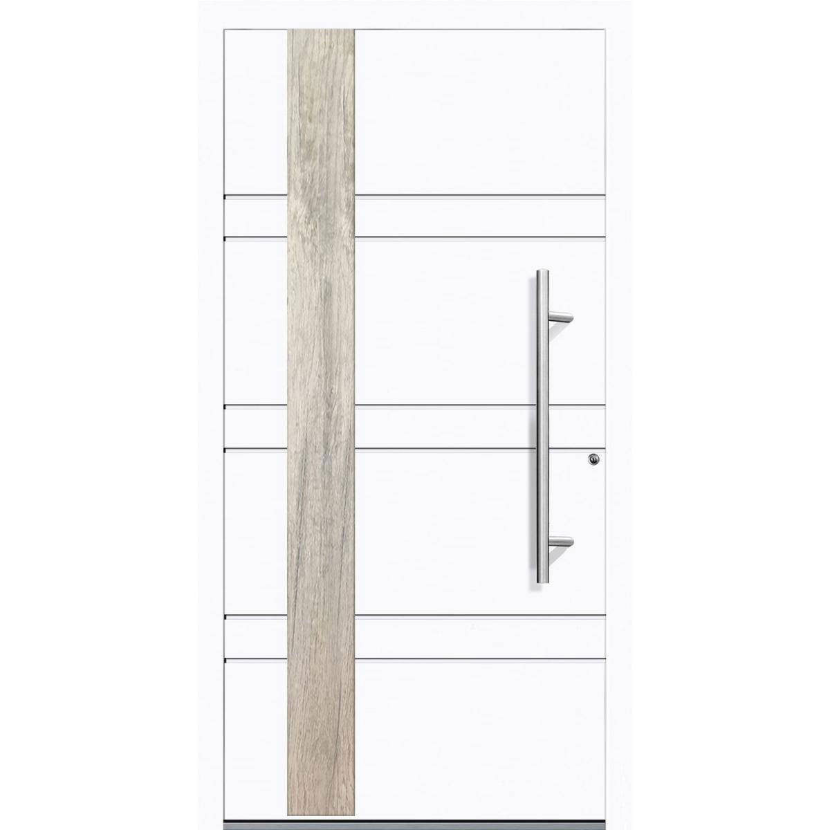 Aluminium Sicherheits-Haustür Monza Exklusiv 75 mm weiß 100 x 210 cm Anschlag rechts inkl Griffset