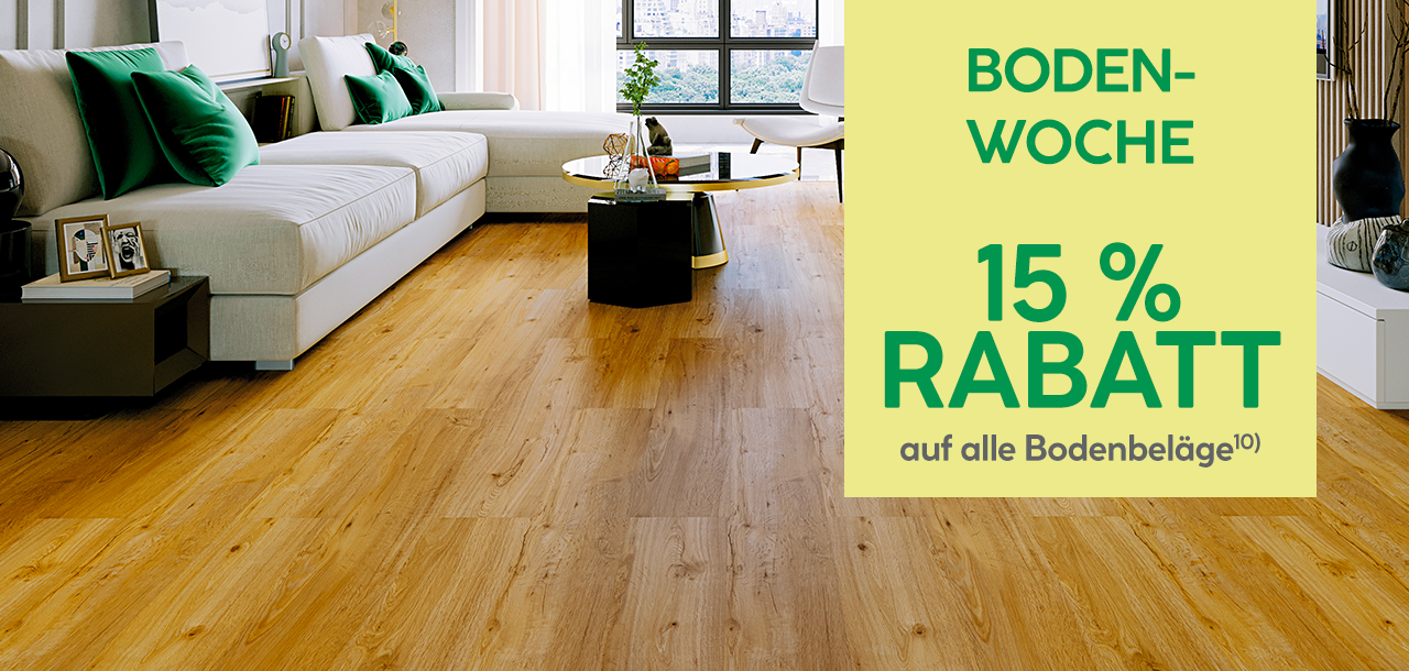 Bodenwoche: 15 Prozent Rabatt auf alle Bodenbeläge 