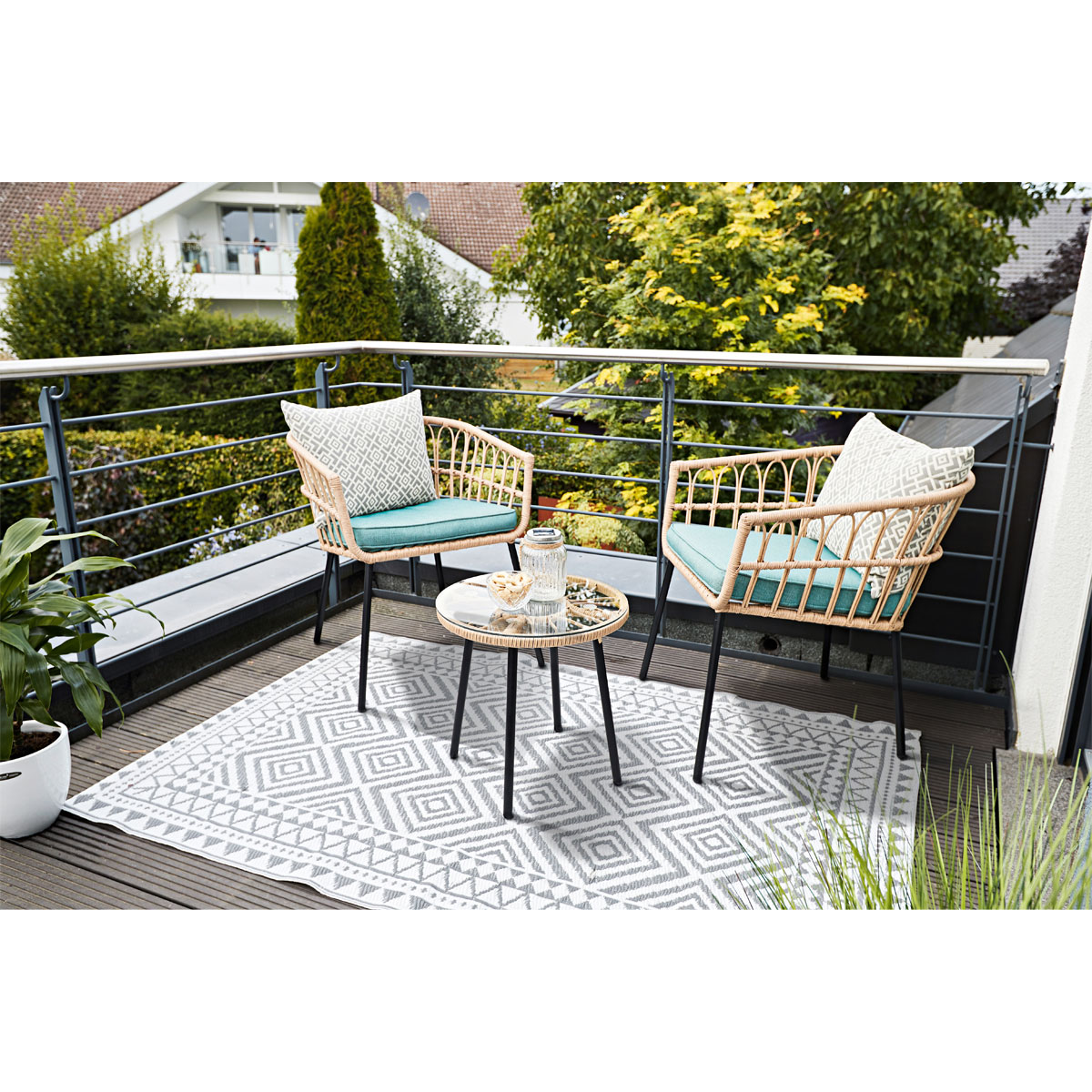 Haveson Balkon-Set Lissabon bestehend aus zwei Sesseln und einem Tisch Bild 2