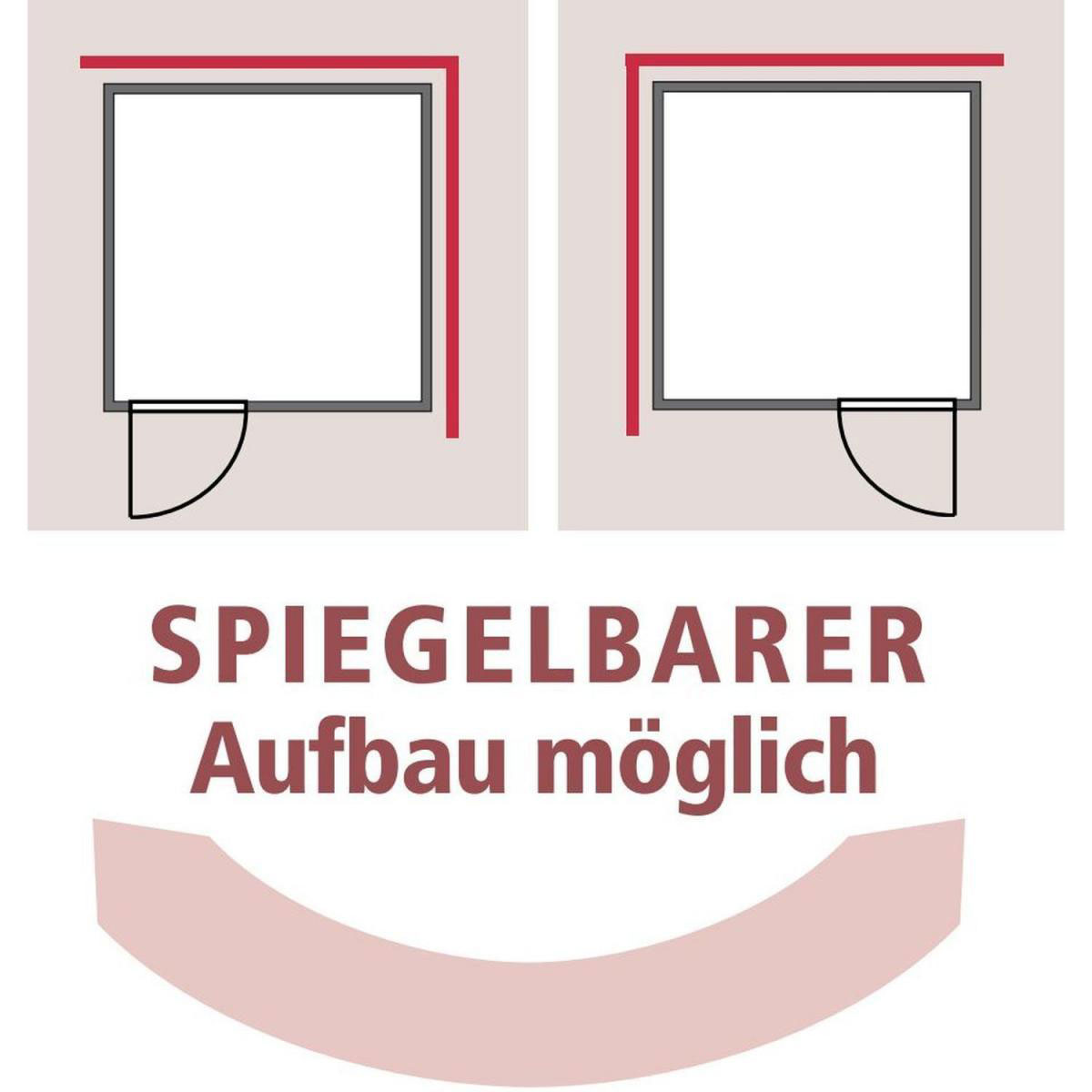 Karibu Sauna Minja Fronteinstieg 3,6 kW Ofen integr Strg mit Kranz Energiespartür Bild 11