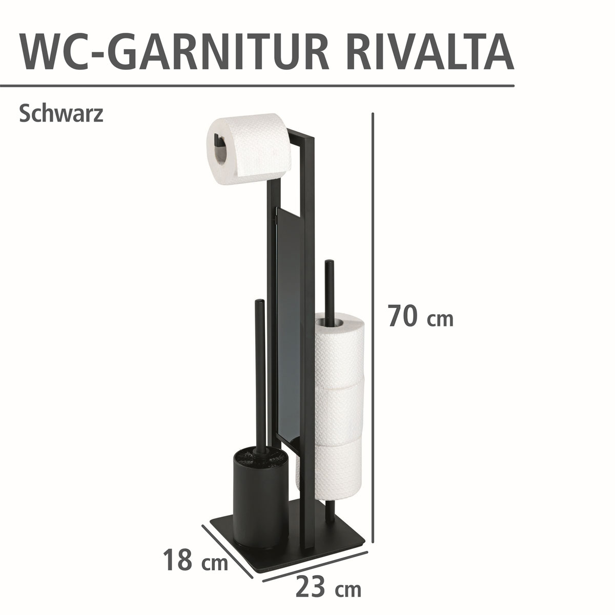 Wenko Stand WC-Garnitur Rivalta schwarz Bild 4