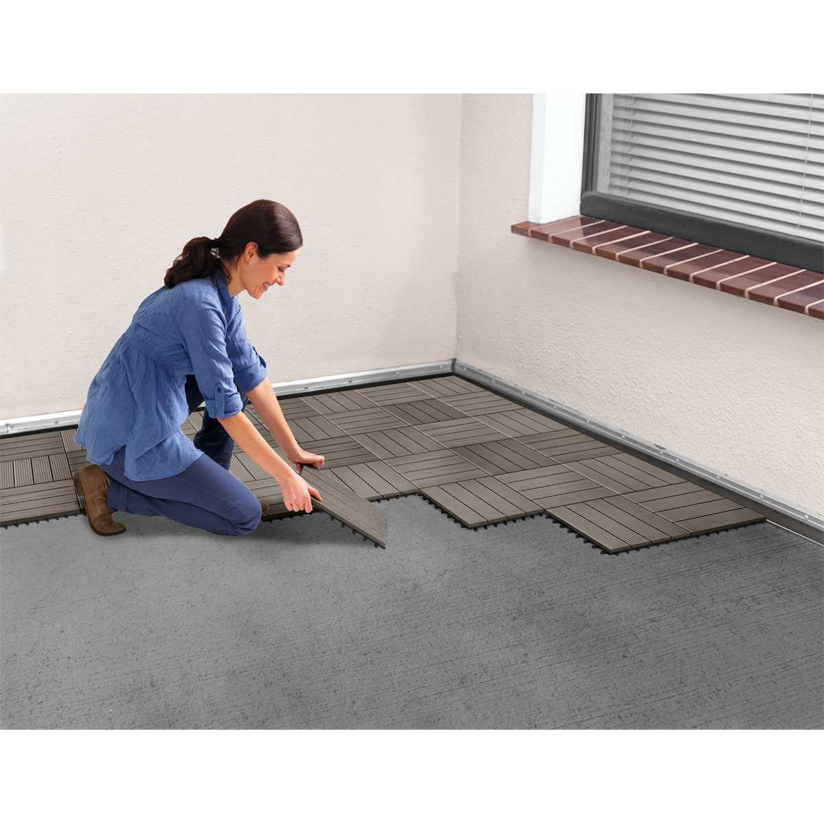 Hartmann  WPC-Klickfliese anthrazit 30 x 30 cm Bild 5