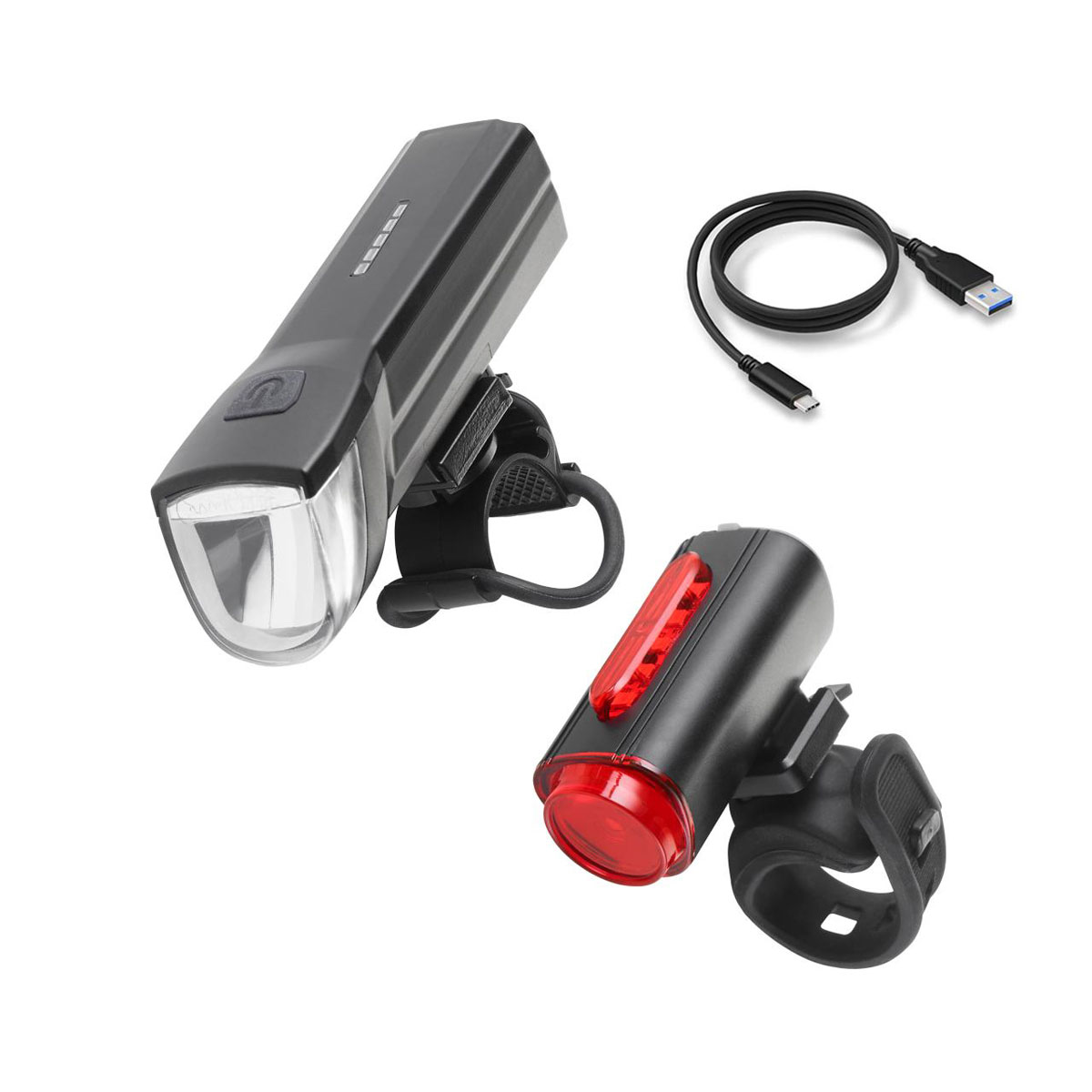 Fischer Bikes LED-Akku-Beleuchtungs-Set 3-teilig