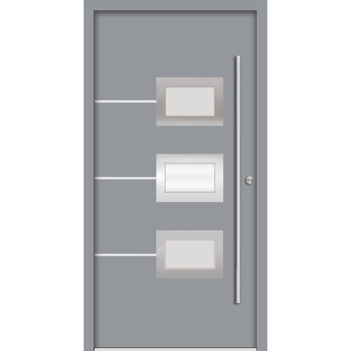SplenDoor Premium-Haustür Passivedoor Bergen energiesparend grau 100 x 210 cm rechts
