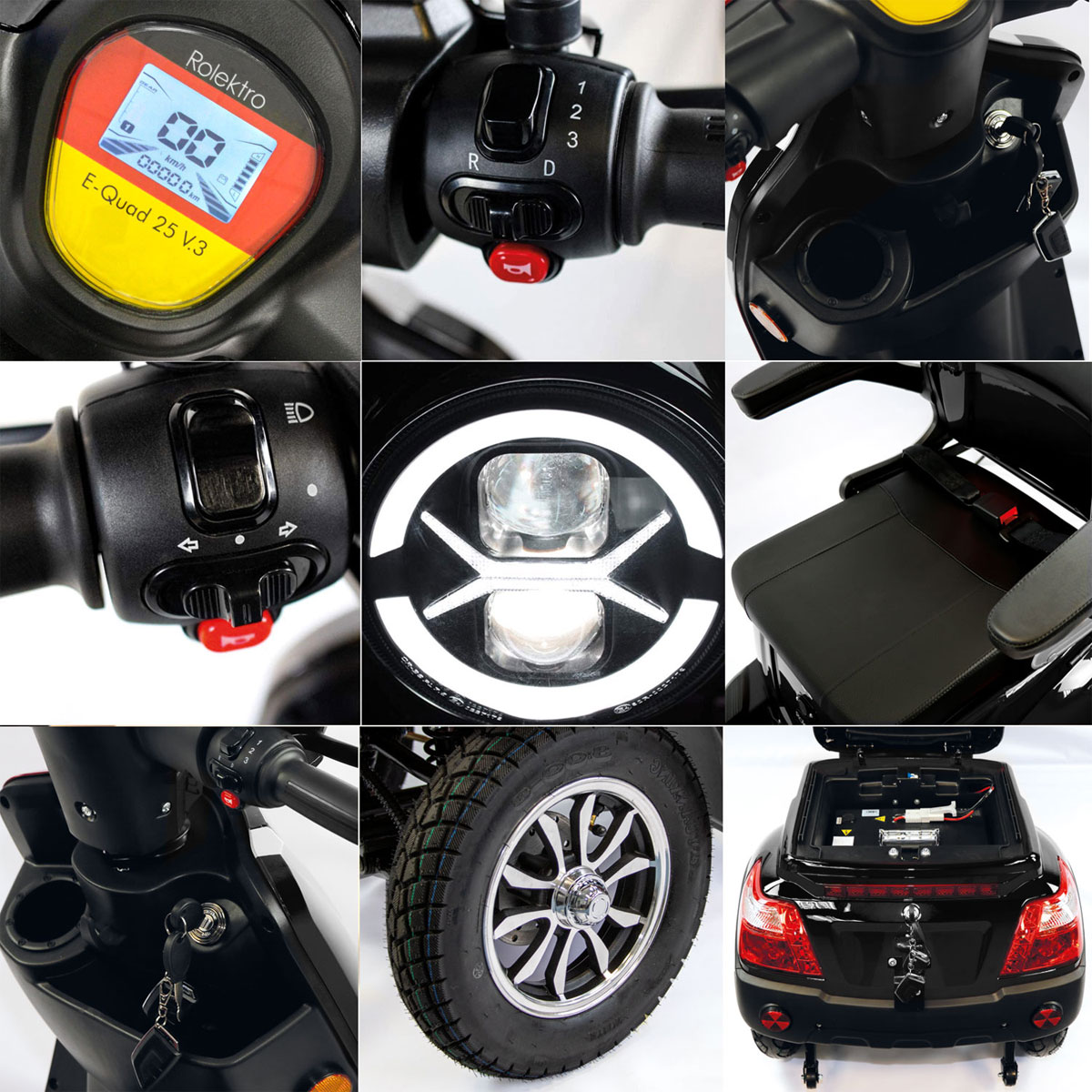 Rolektro E-Quad 25 V.3 Lithium, Schwarz, 60V-30Ah Akku, 1000 Watt Bild 9