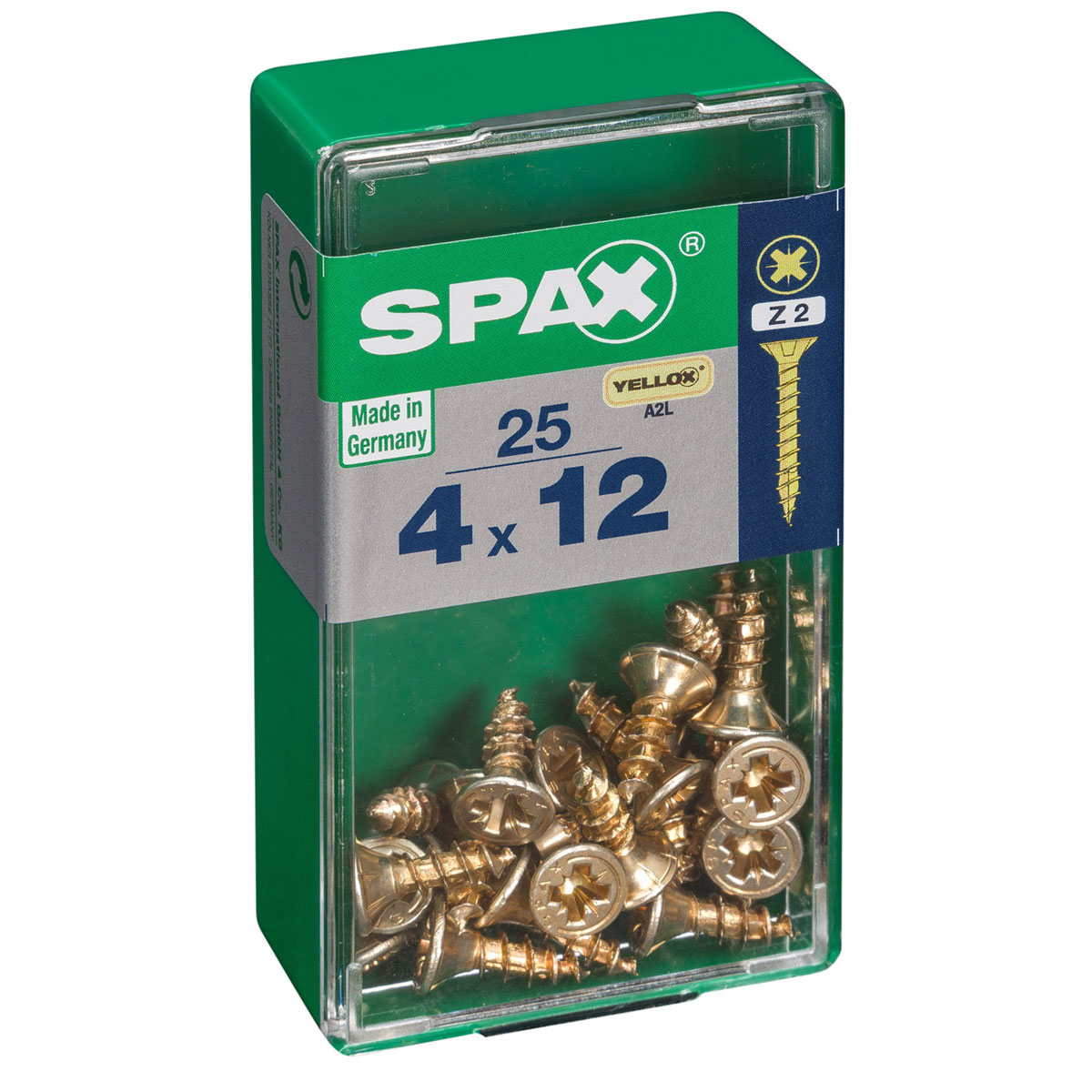 Spax Universalschrauben Yellox Senkkopf 4 x 12 S 25 Stück Bild 2