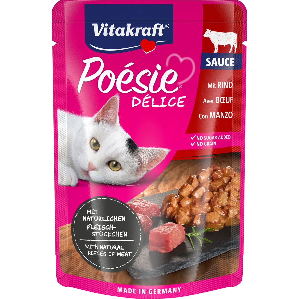 Vitakraft Poesie Delice Sauce Pouch Rind 85 g