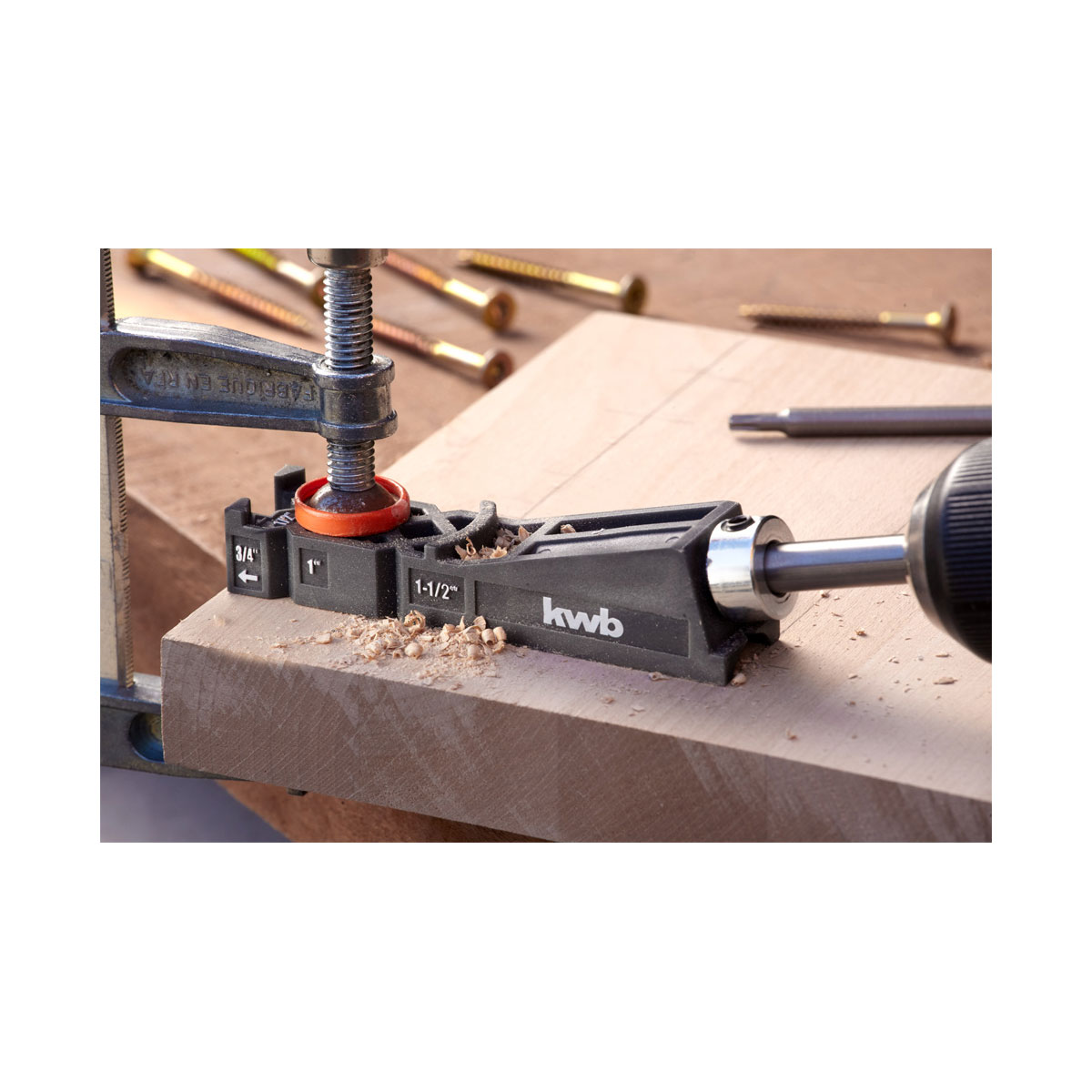 kwb  Bohrschablone Taschenloch 5 teilig Bild 4