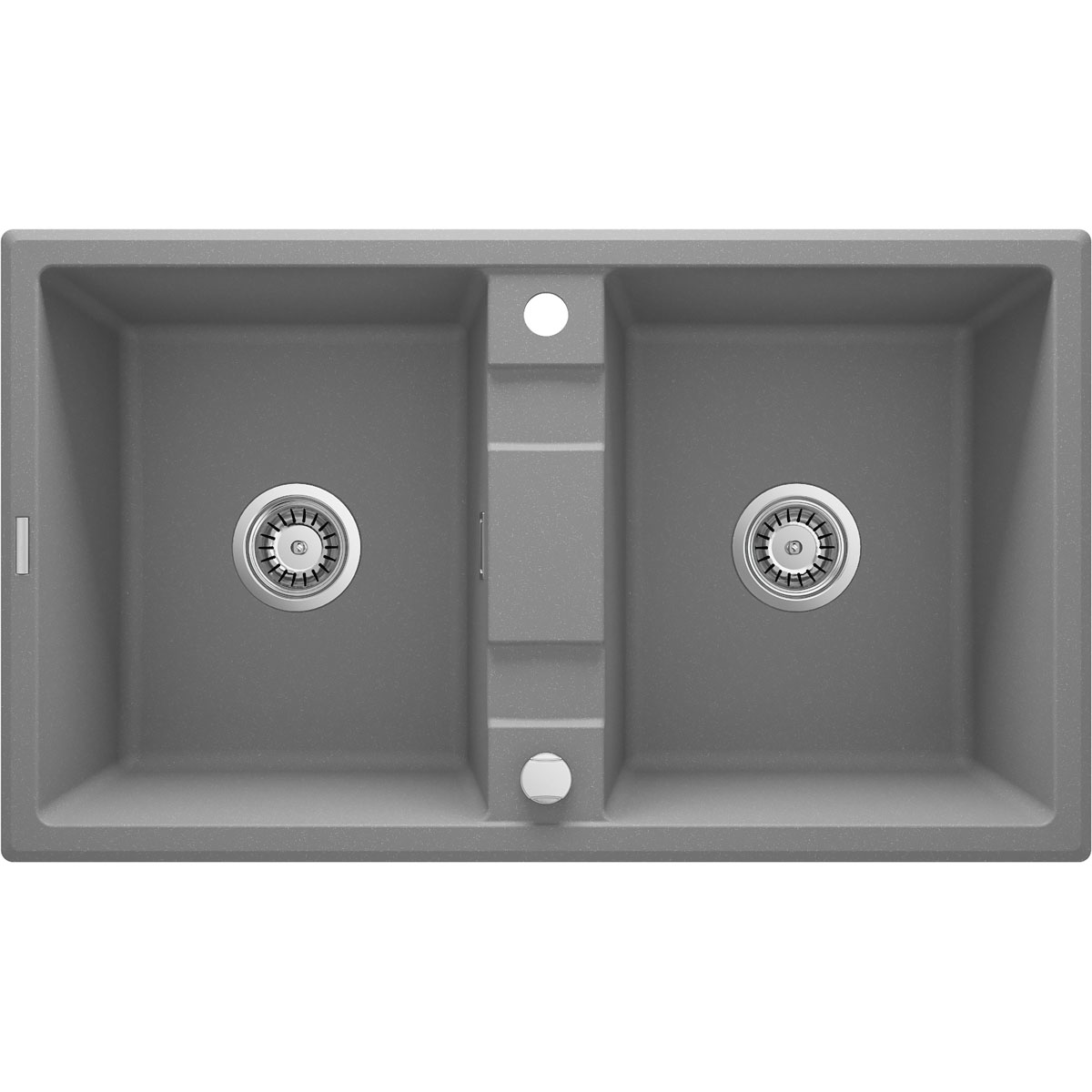 deante  2 Becken Granitspüle ERIDAN ohne Abtropffläche grau metallic