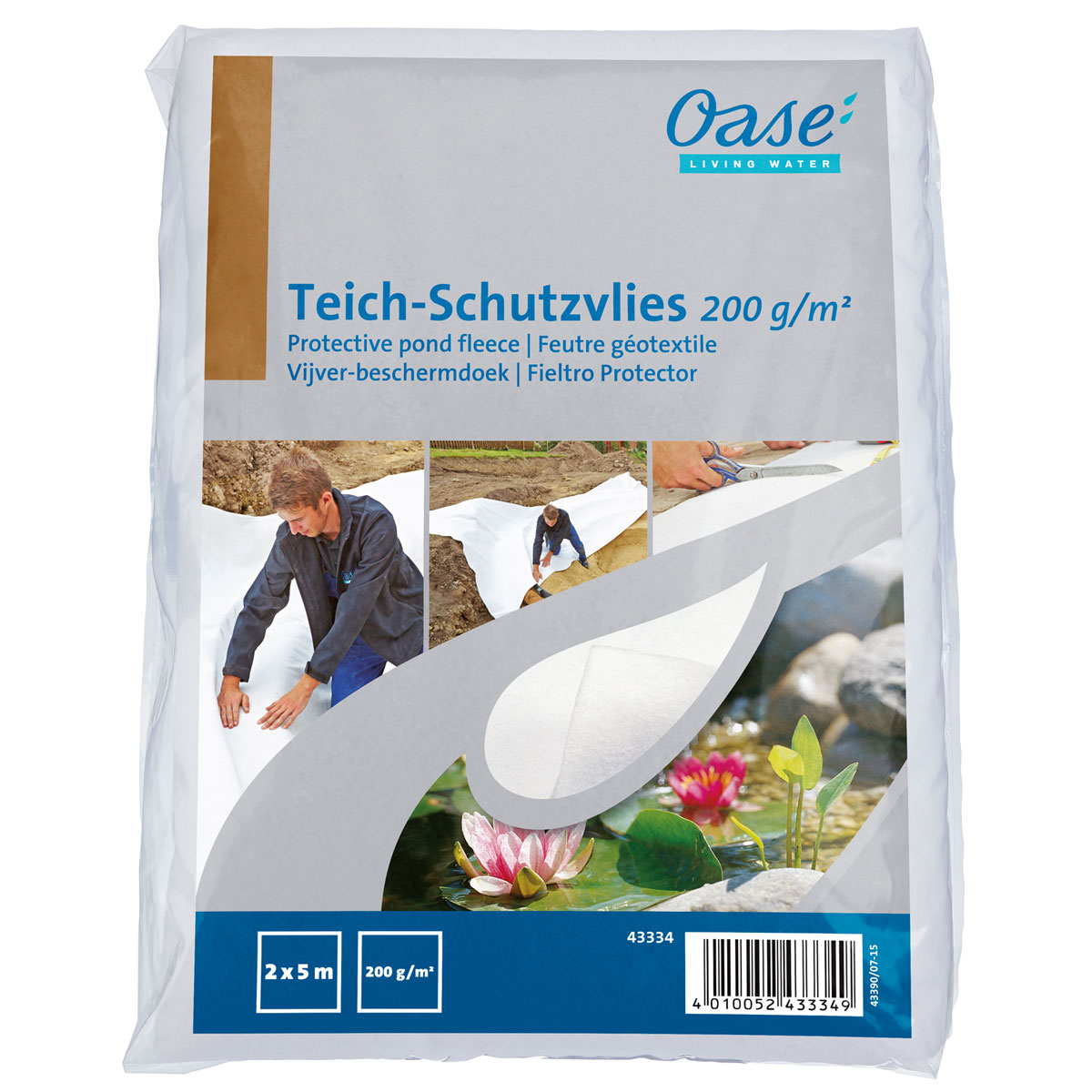 Oase Teich-Schutzvlies 200 x 500 cm 200g/m² weiß
