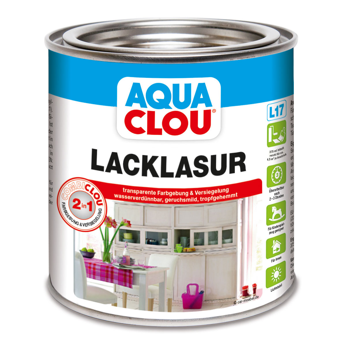 AquaClou Lack-Lasur steingrau 375 ml