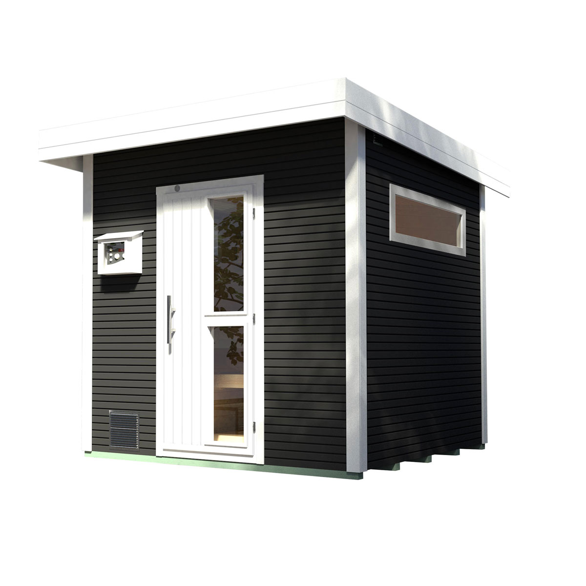 Weka Design-Saunahaus Kuopio Sparset 9,0 kW Bio S inkl analoger Steuerung natur