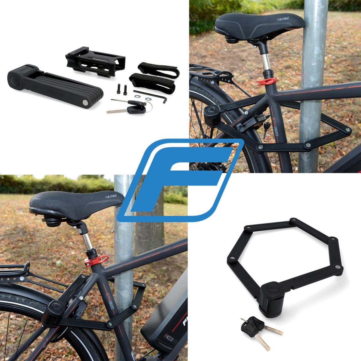 Fischer Bikes Faltschloss mit Halter 85 cm Bild 7