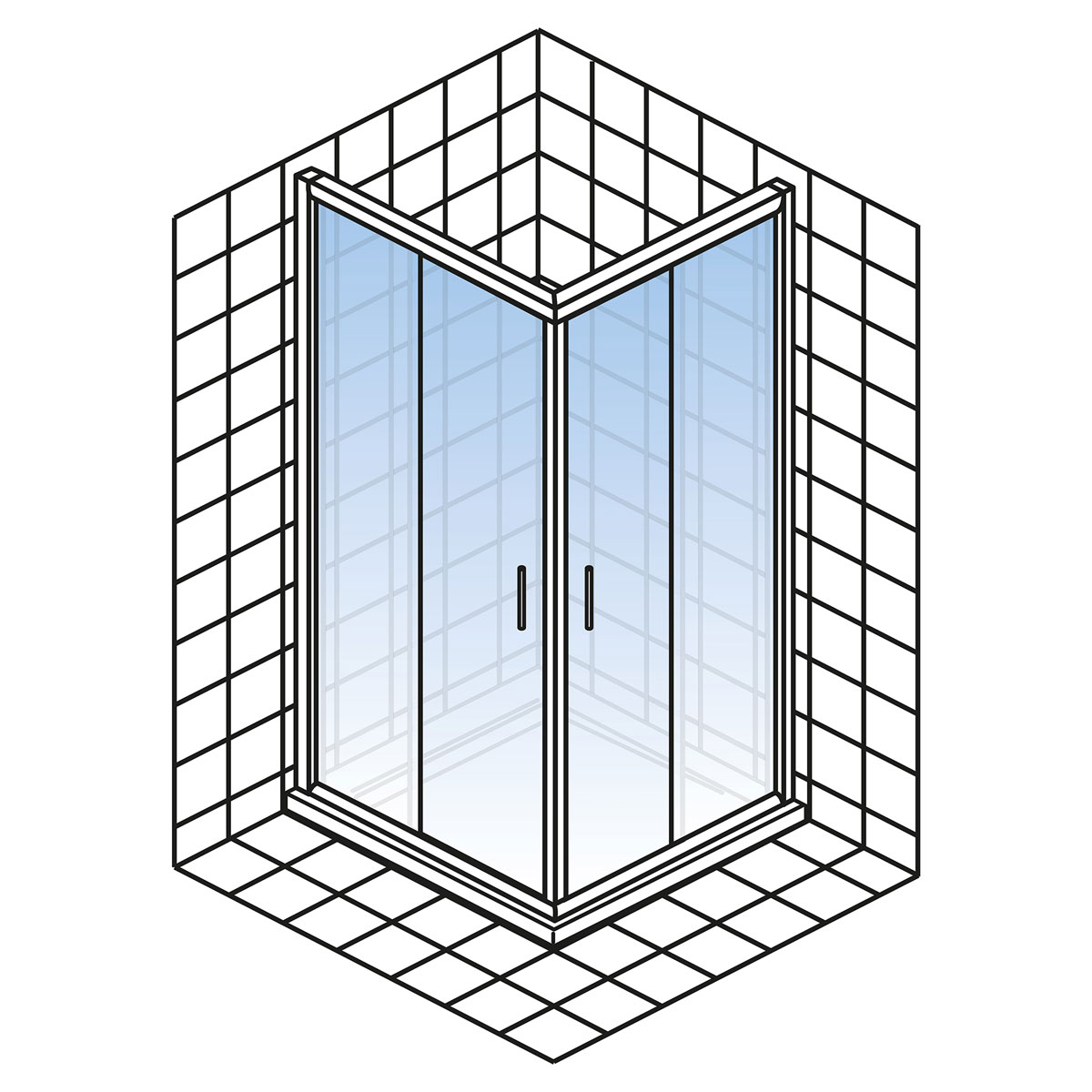 Schulte Duschwand Kristall Trend II Eckeinstieg 185 x 80 cm Bild 4