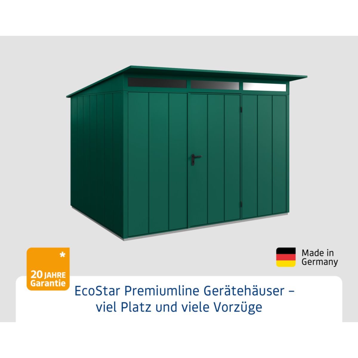 EcoStar  Gerätehaus Elegant-PTyp 3RAL6005 1 flg Bild 2