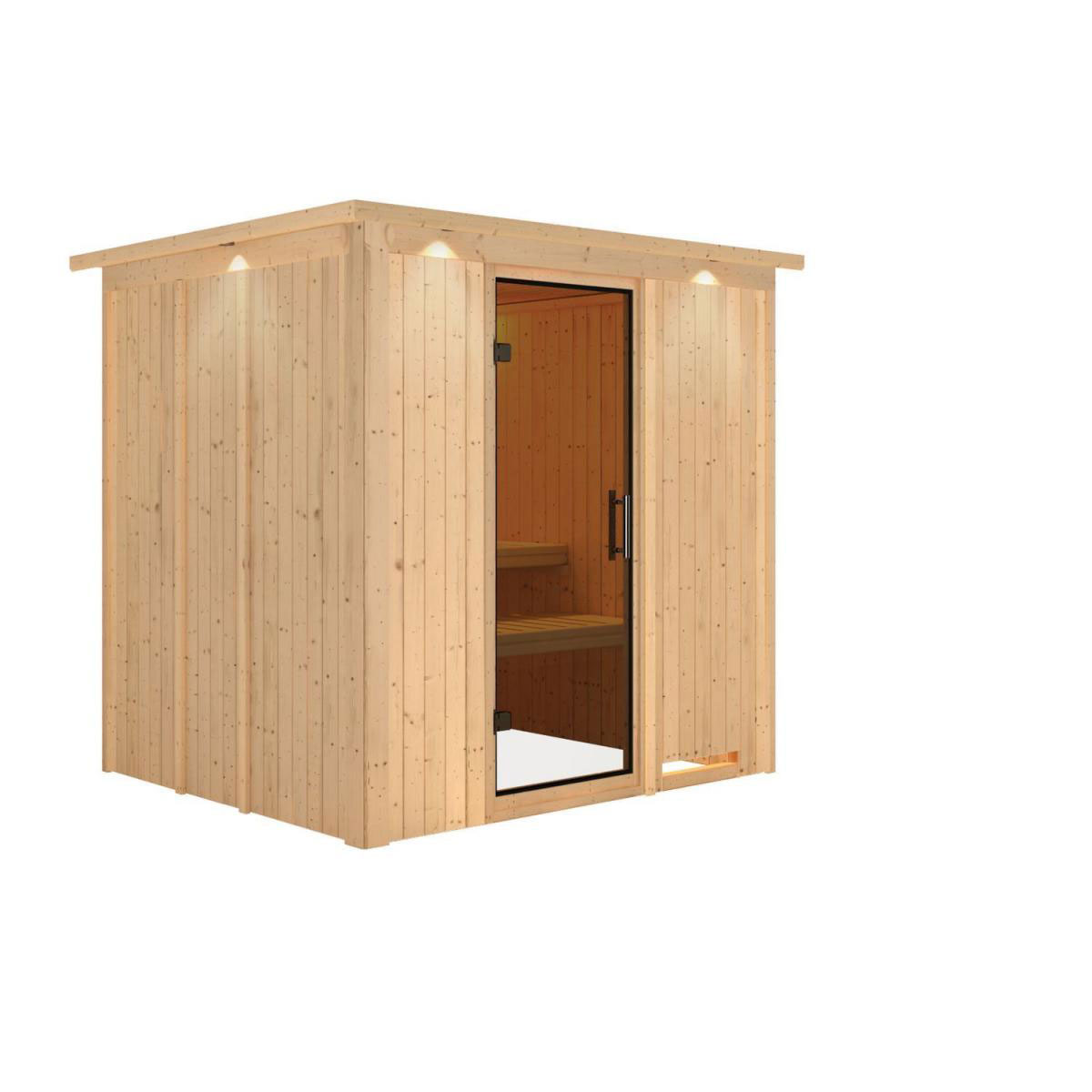 Karibu Sodin Fronteinstieg ohne Ofen mit Kranz Graphittür Bild 2