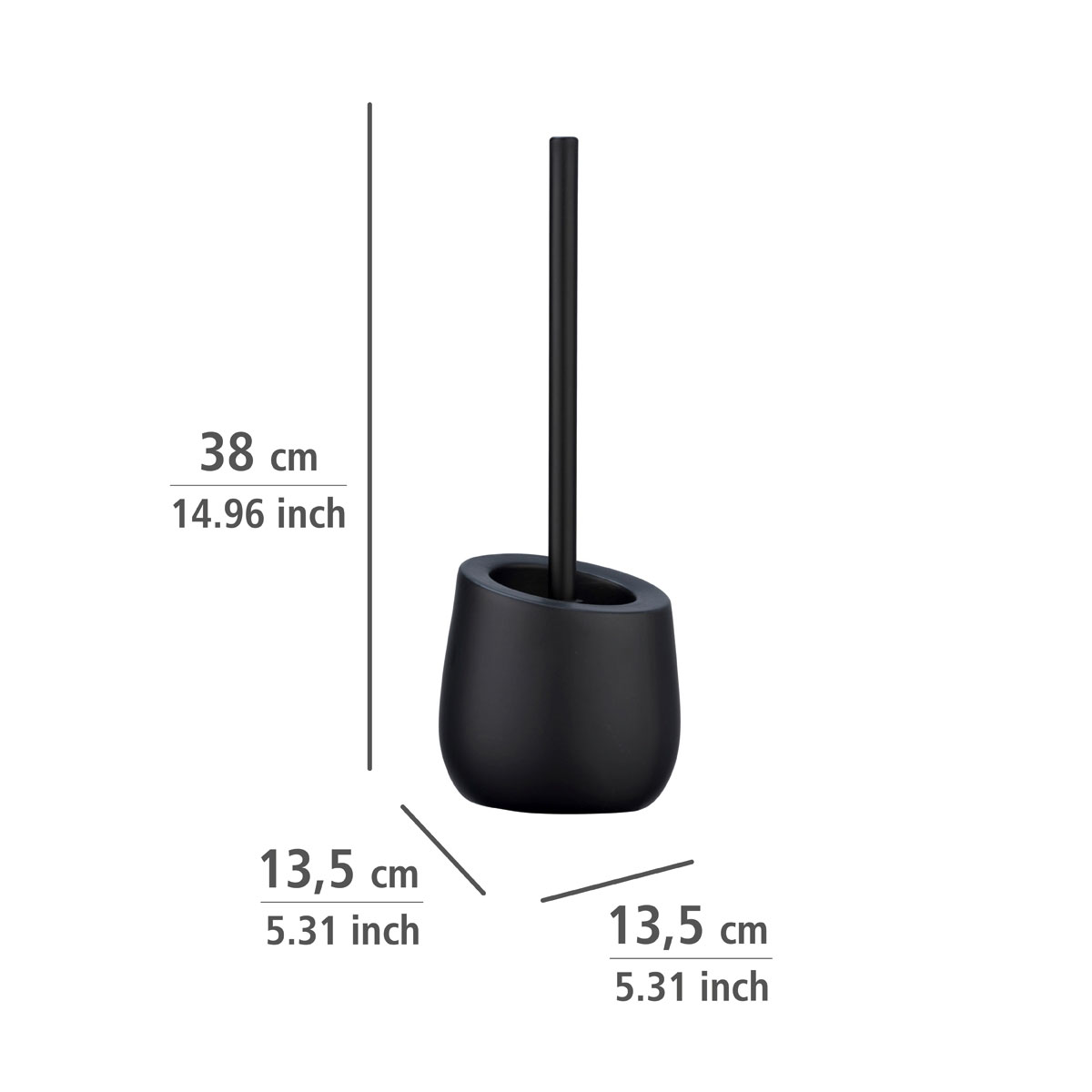 Wenko  WC-Garnitur Badi Schwarz Keramik WC-Bürstenhalter Bild 4