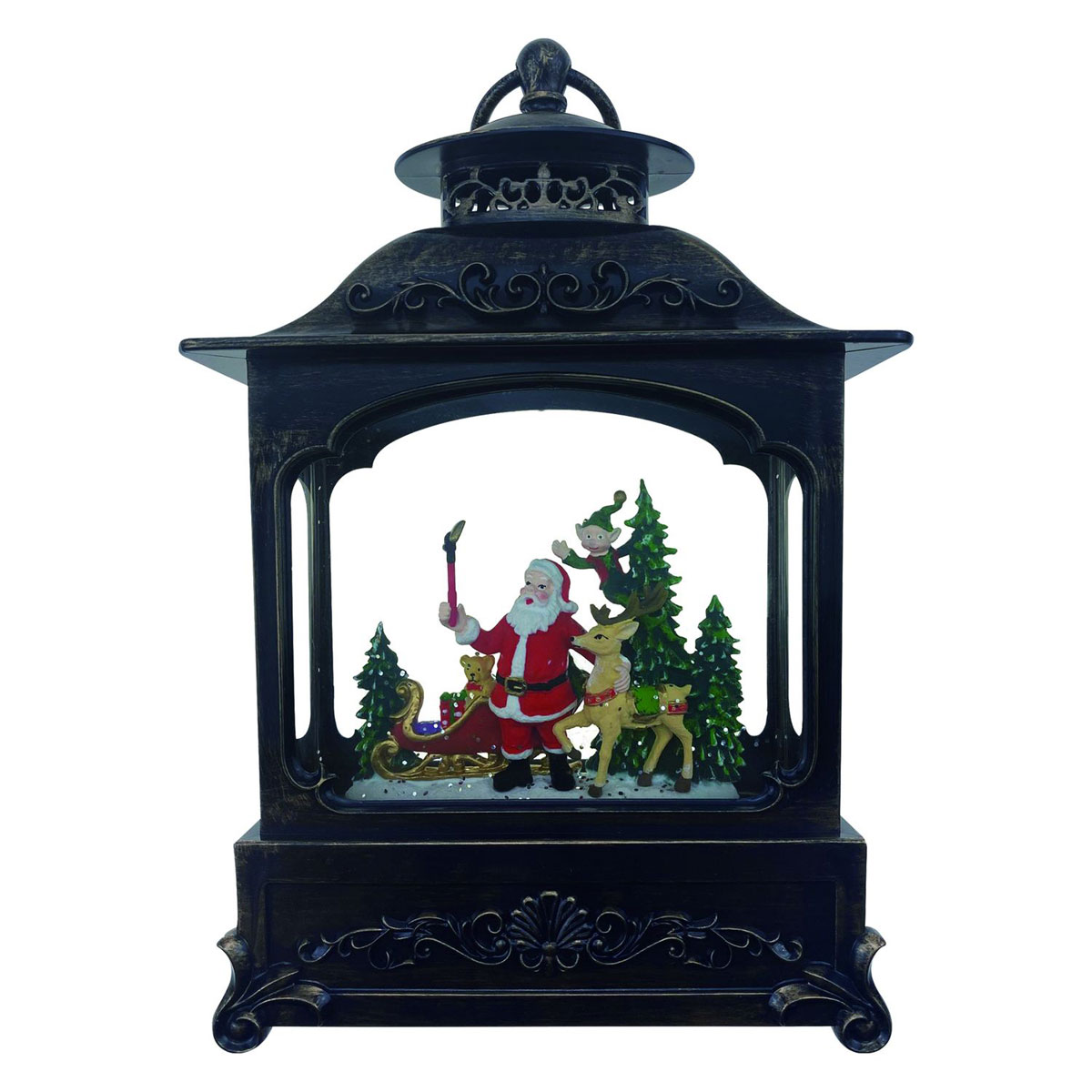 Ambientis Laterne Weihnachtsmann mit Musik 17 x 8 x 25,5 cm