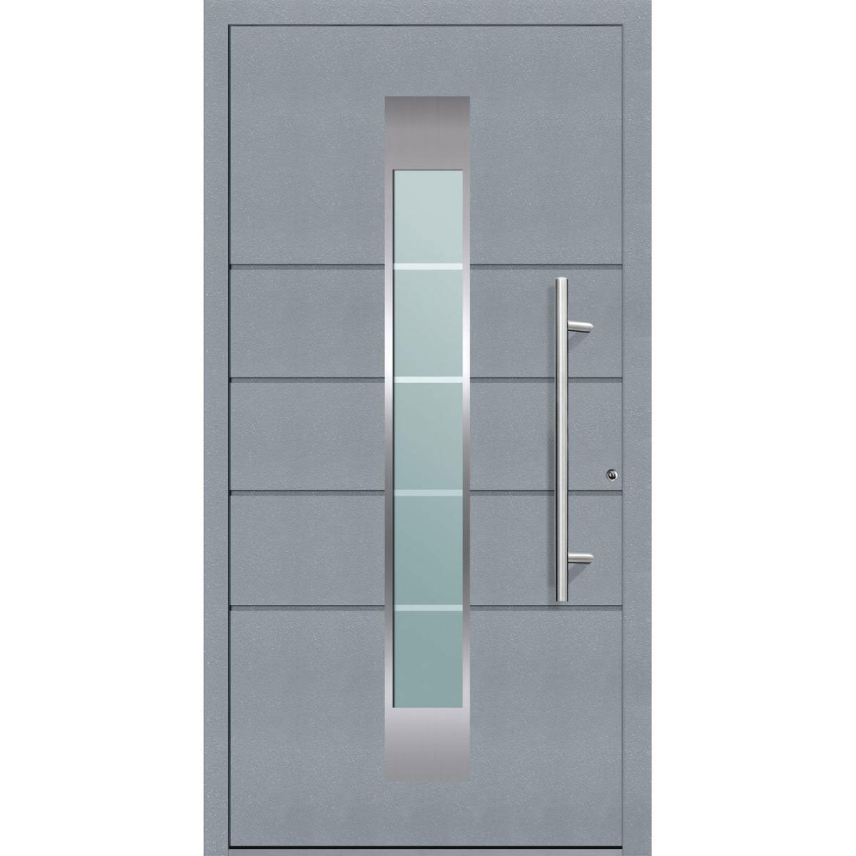 Aluminium Sicherheits-Haustür Turin Exklusiv 75 mm grau 100 x 210 cm Anschlag rechts inkl Griffset Bild 1