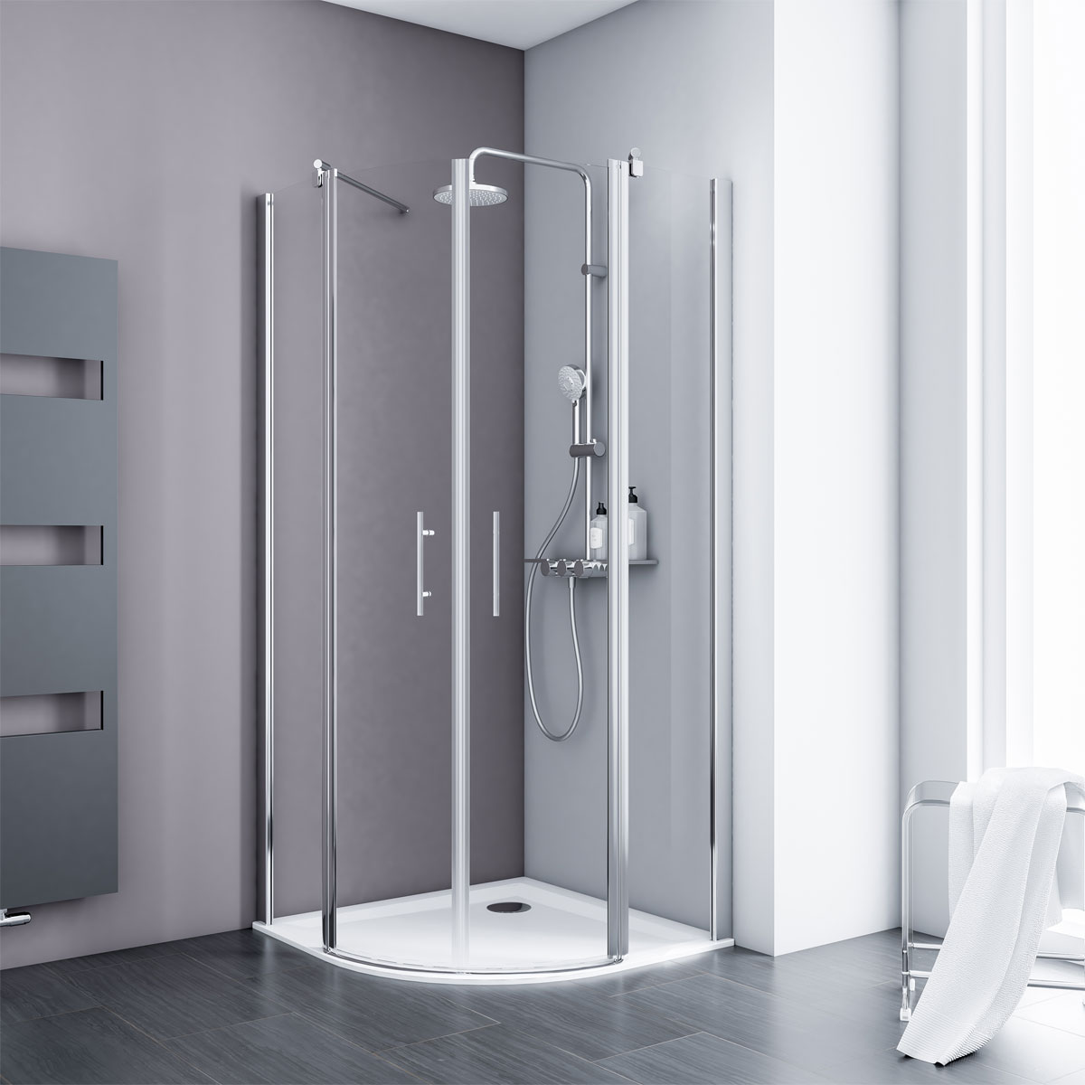 Schulte Set Alexa Style 2.0 Runddusche inkl Duschwanne 192 x 90 x 90 cm