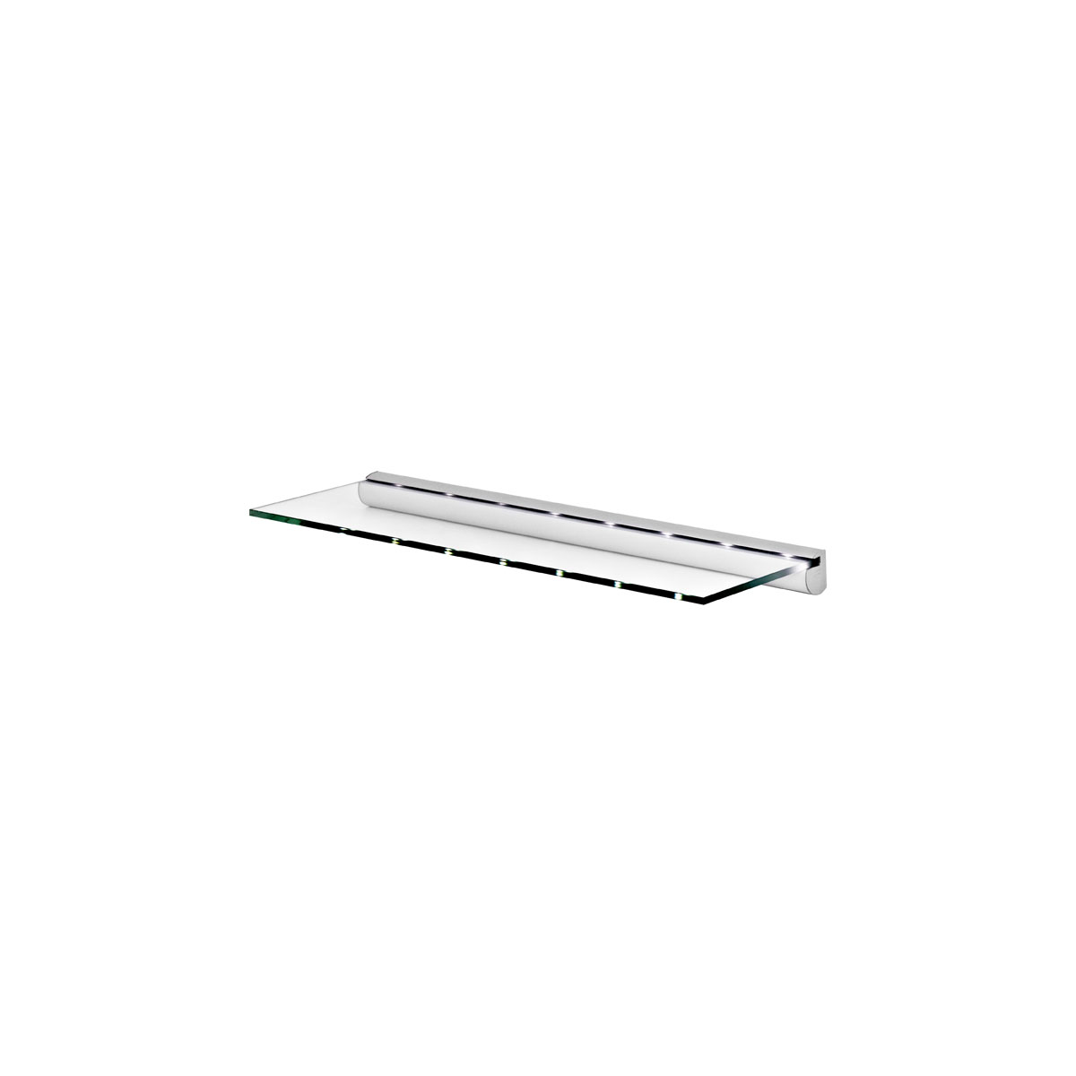 Dolle Glasregal-Set klar/silber LED 60 x 20 x 1 cm
