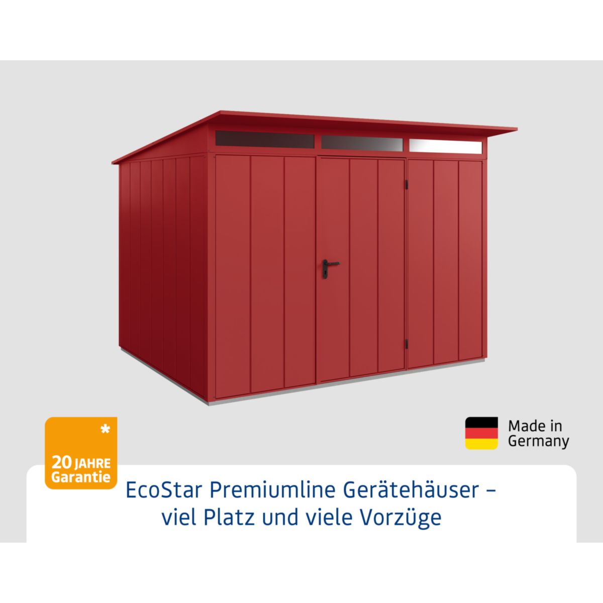 EcoStar  Gerätehaus Elegant-PTyp 3RAL3004 1 flg Bild 2