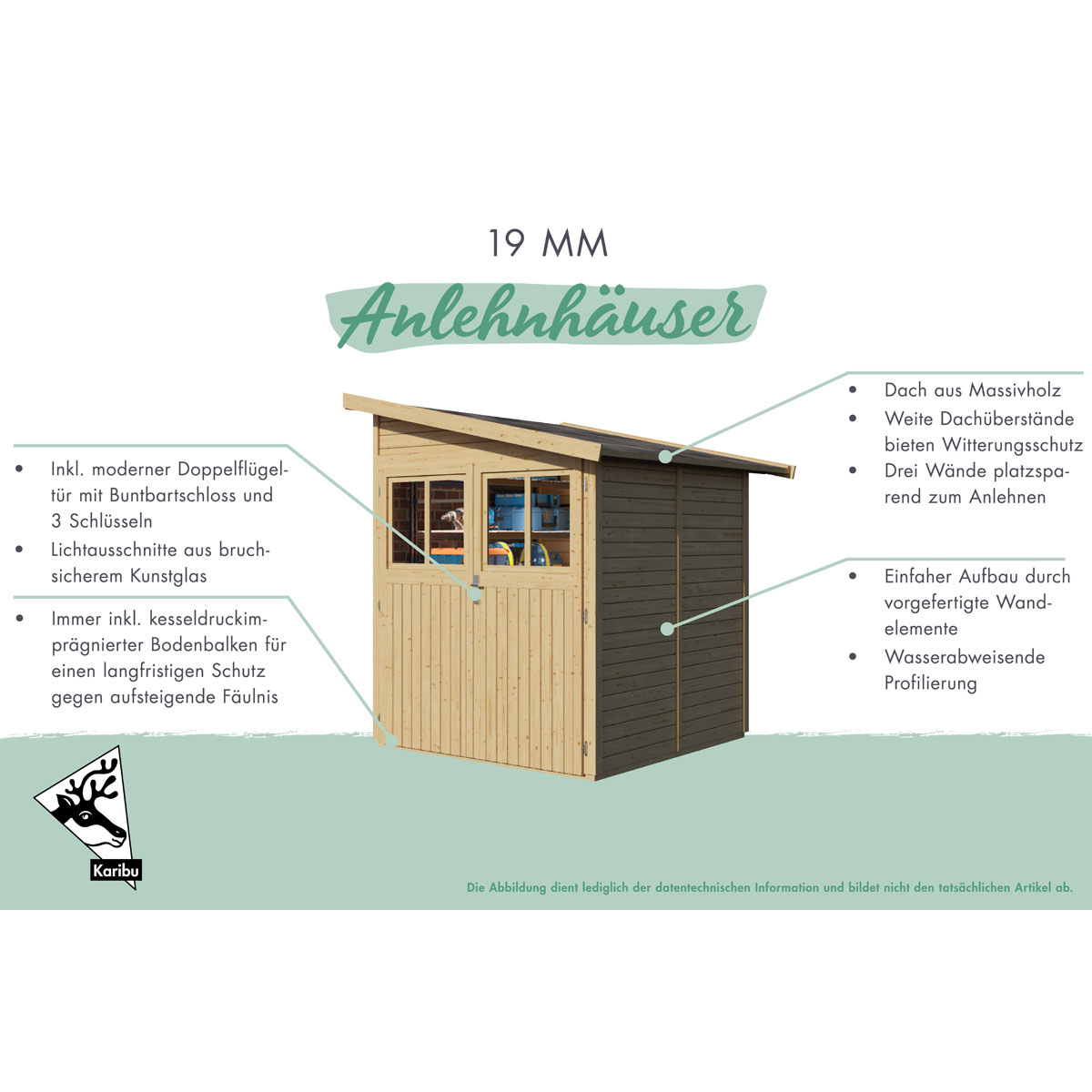 Karibu Gartenhaus Goerlitz terragrau Bild 3