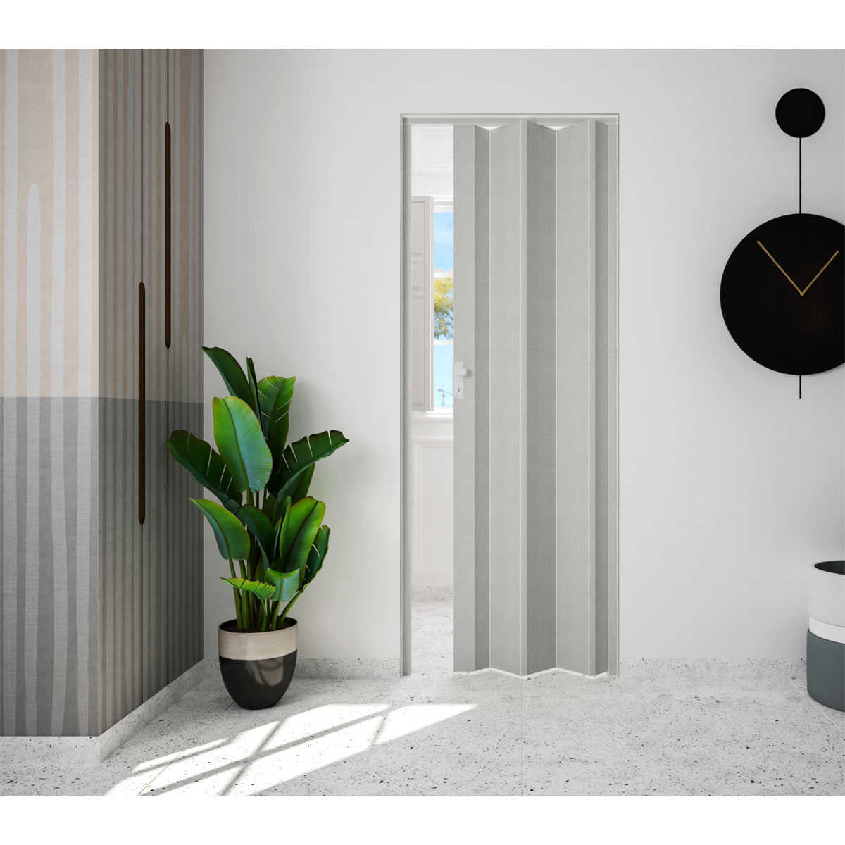 Marley Rapido Falttür, Textil grau 83 x 204 cm