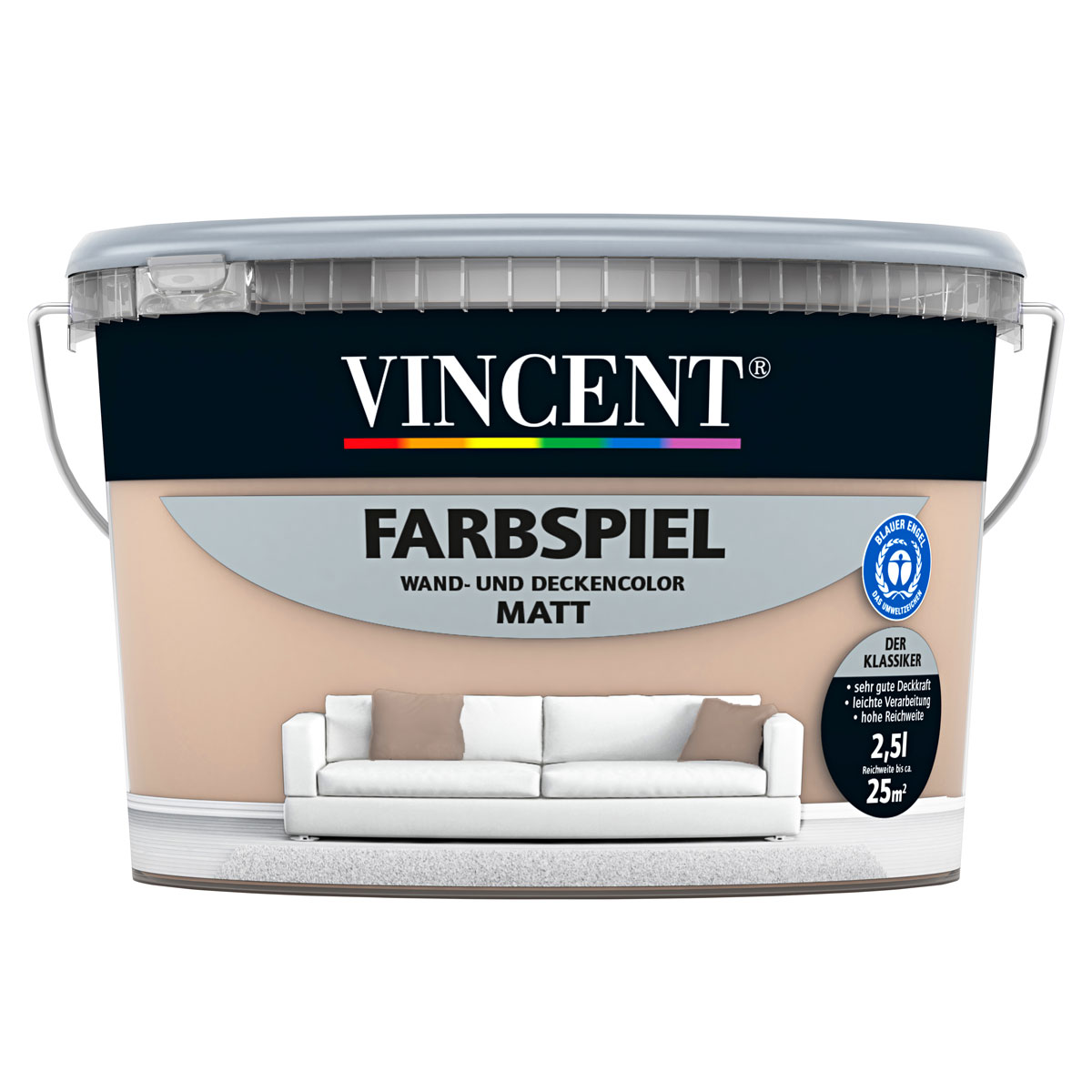 Vincent Farbspiel Kiesel matt 2,5 L Vincent Farbspiel Kiesel matt 2,5 L