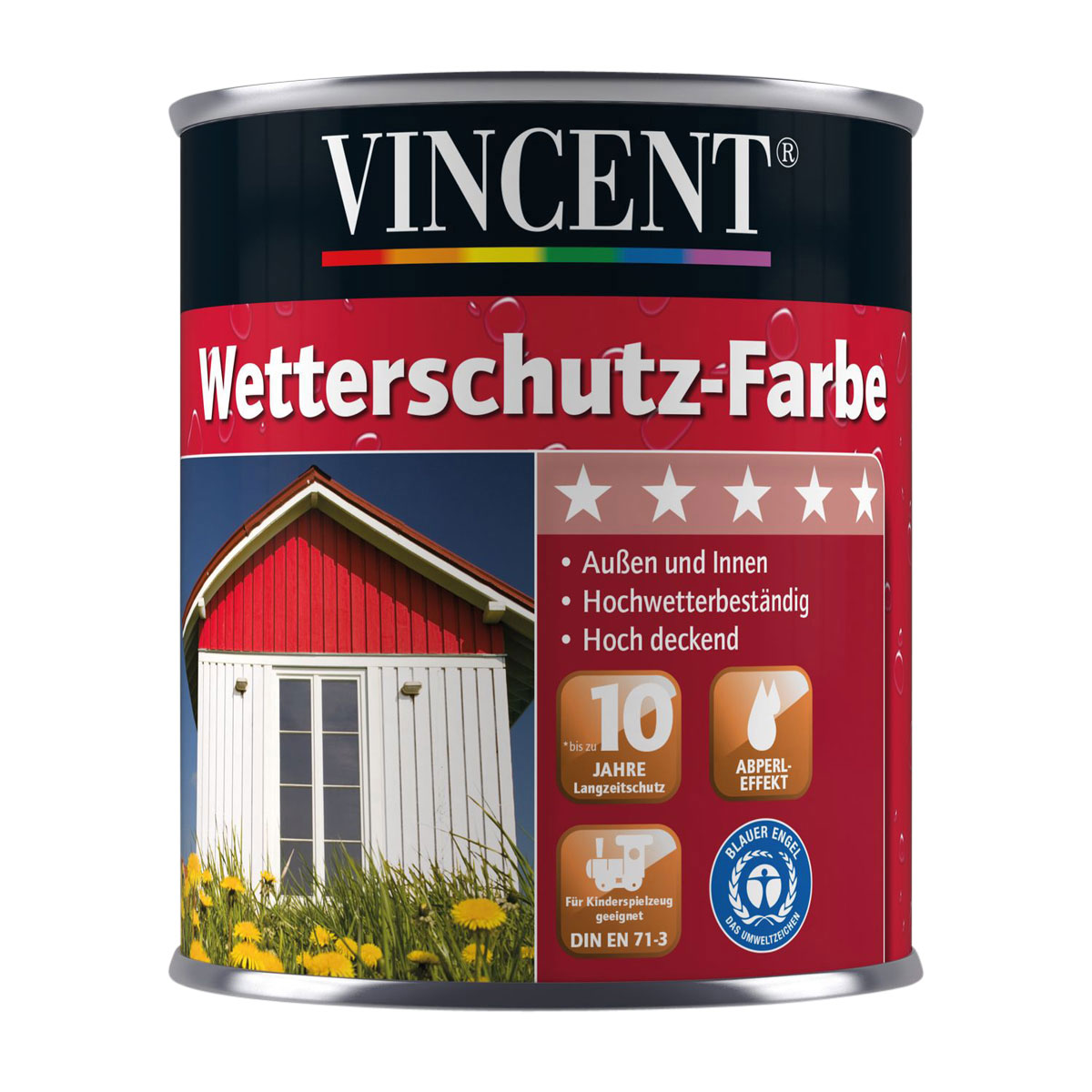Vincent Wetterschutzfarbe Tiefschwarz 0,75 L
