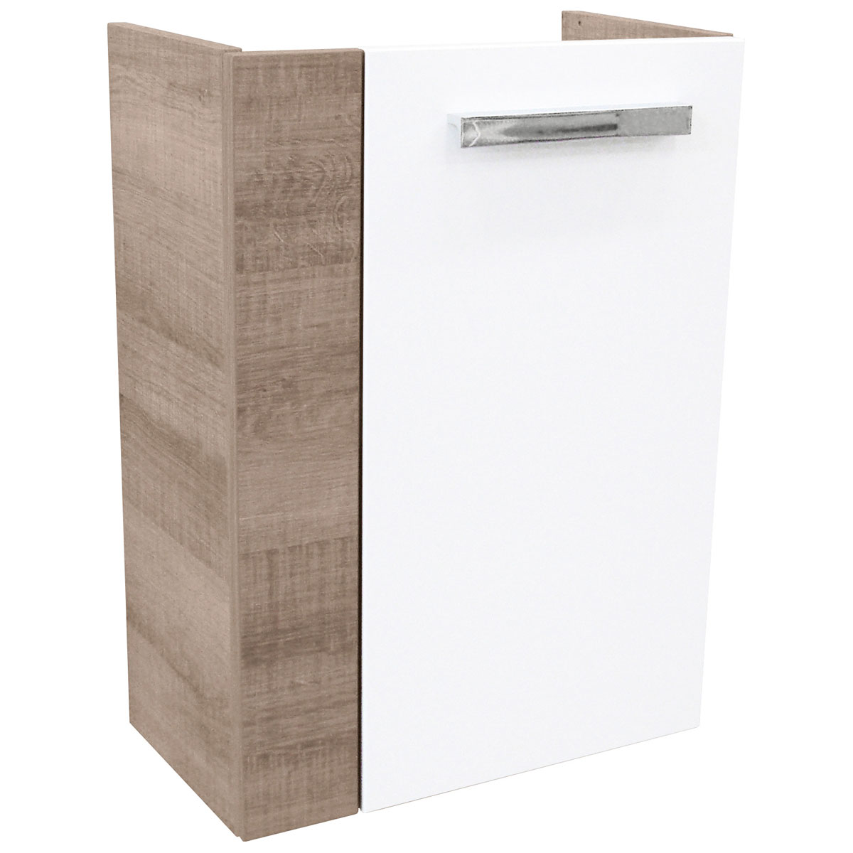Fackelmann Gäste-WC Waschtischunterschrank rechts SBC 440 x 600 x 243 mm Graueiche/Weiß