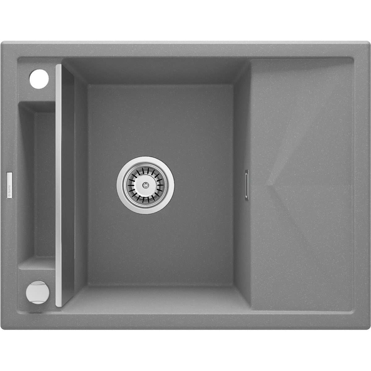 deante 1 Becken Granitspüle MAGNETIC mit kurzer Abtropffläch grau metallic