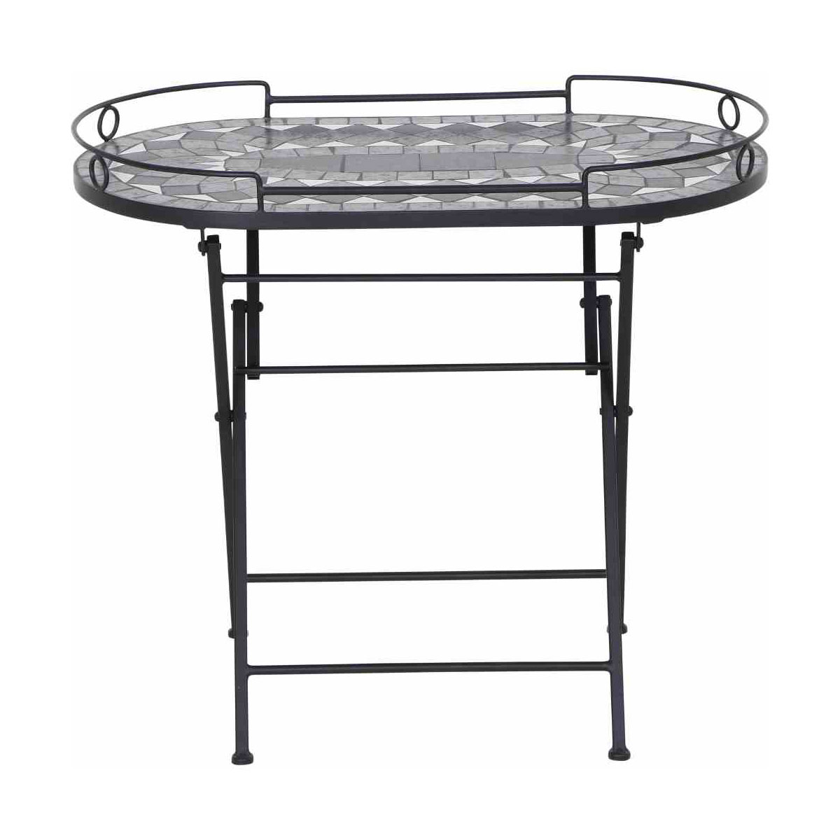 Siena Garden Serviertisch Como 41 x 67,5 x 60 cm matt schwarz/dunkelgrau Bild 2